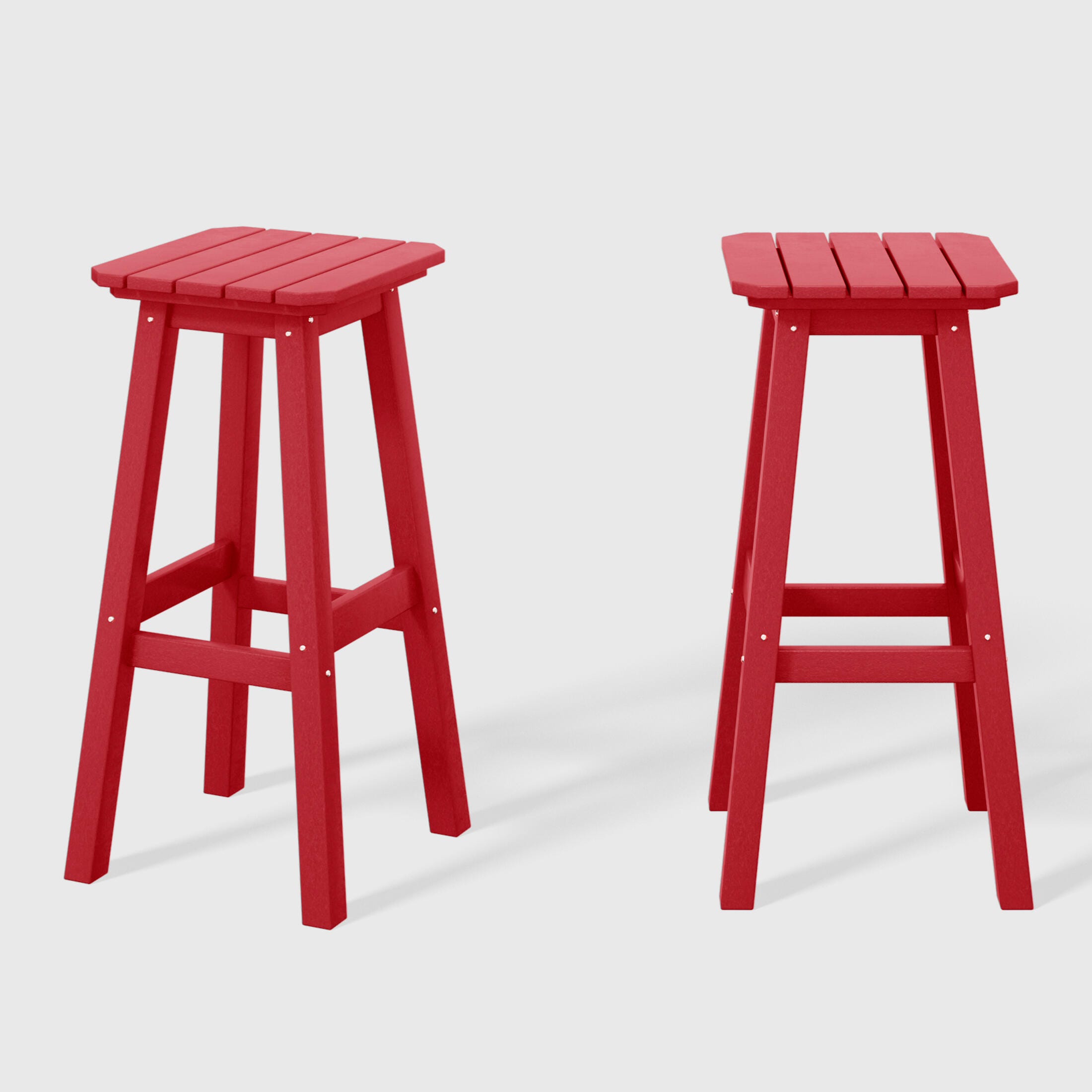 Westin Furniture Otto Outdoor Square Bar Stool (Set of 2), Red, large