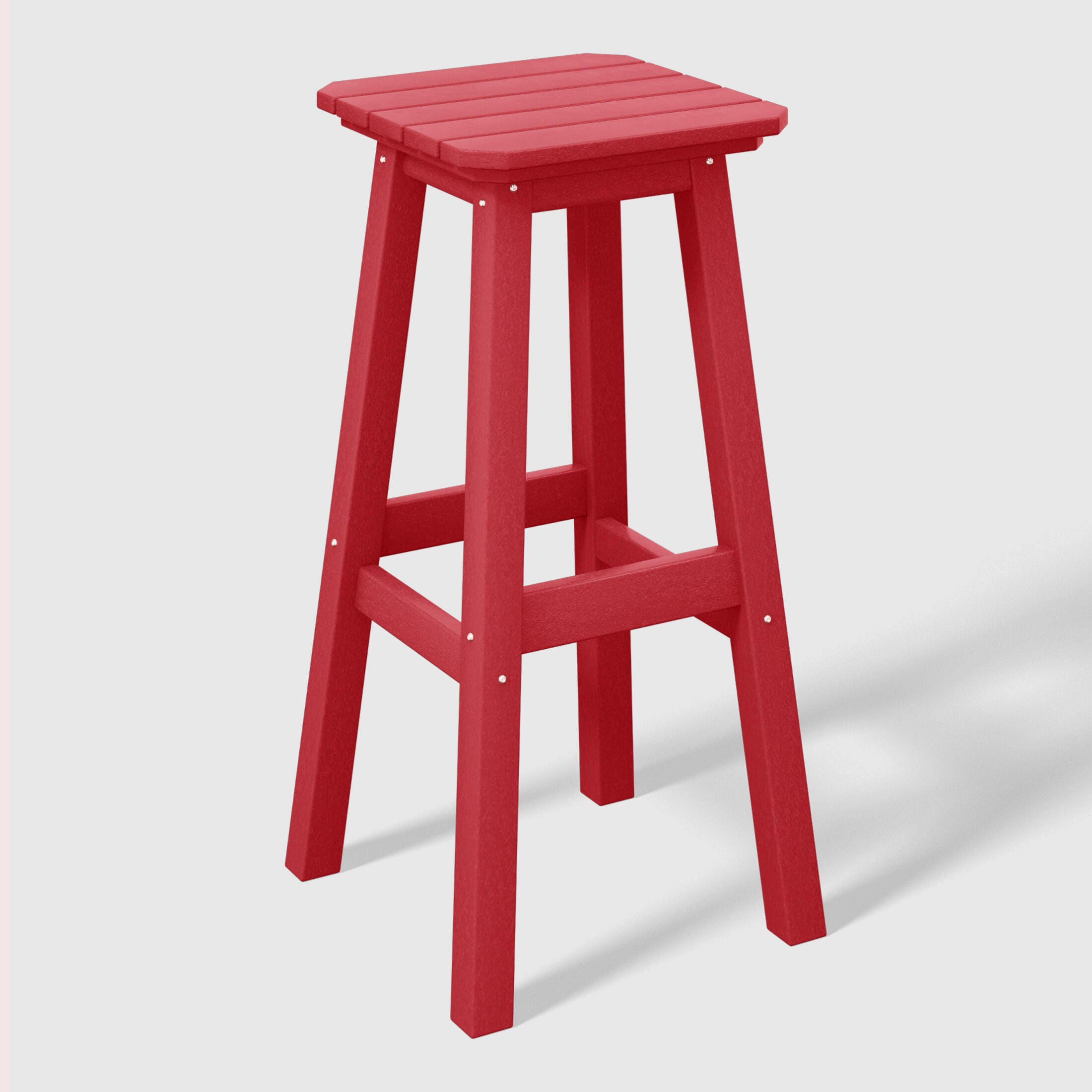 Westin Furniture Otto Outdoor Square Bar Stool (Set of 2), Red, large