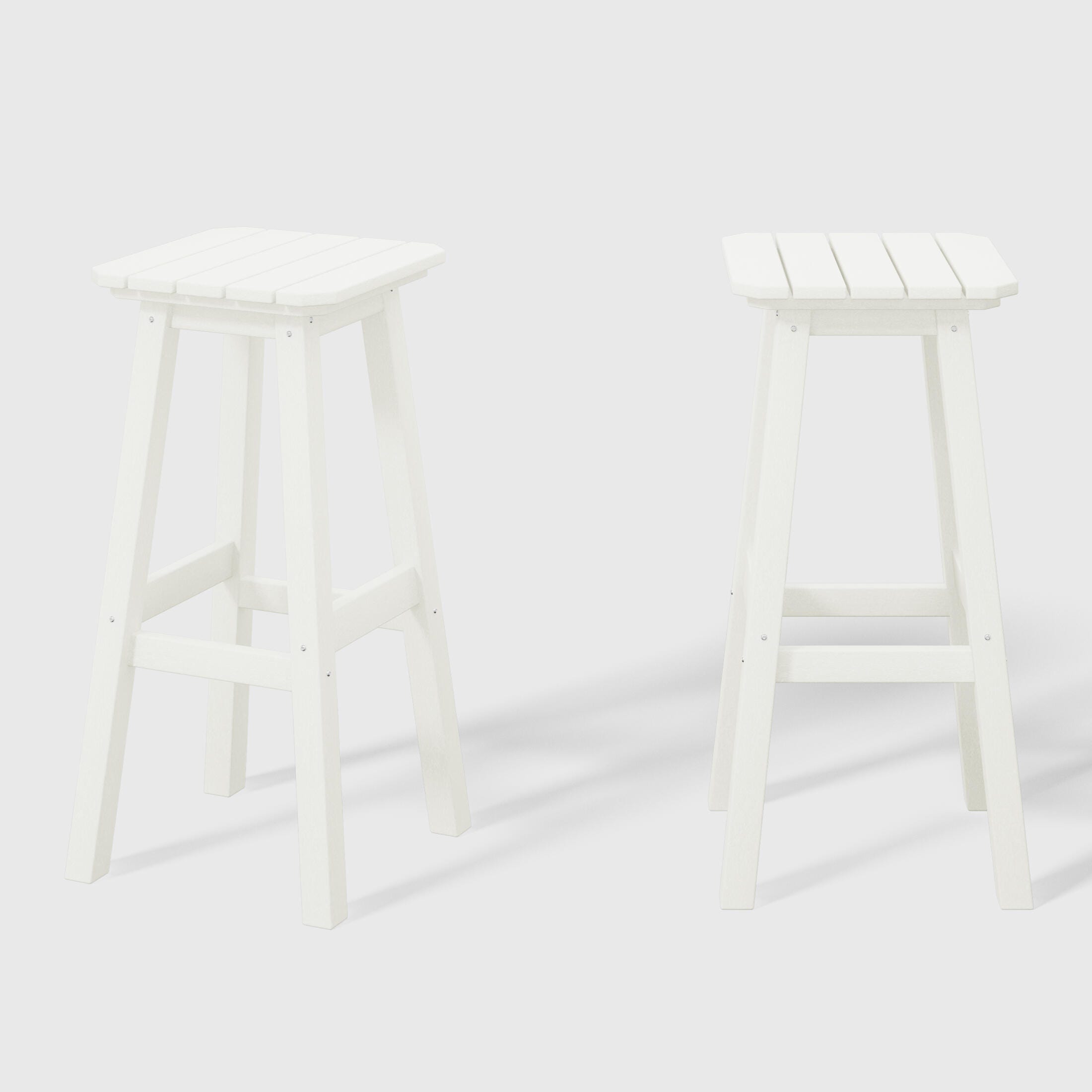 Westin Furniture Otto Outdoor Square Bar Stool (Set of 2), White, large