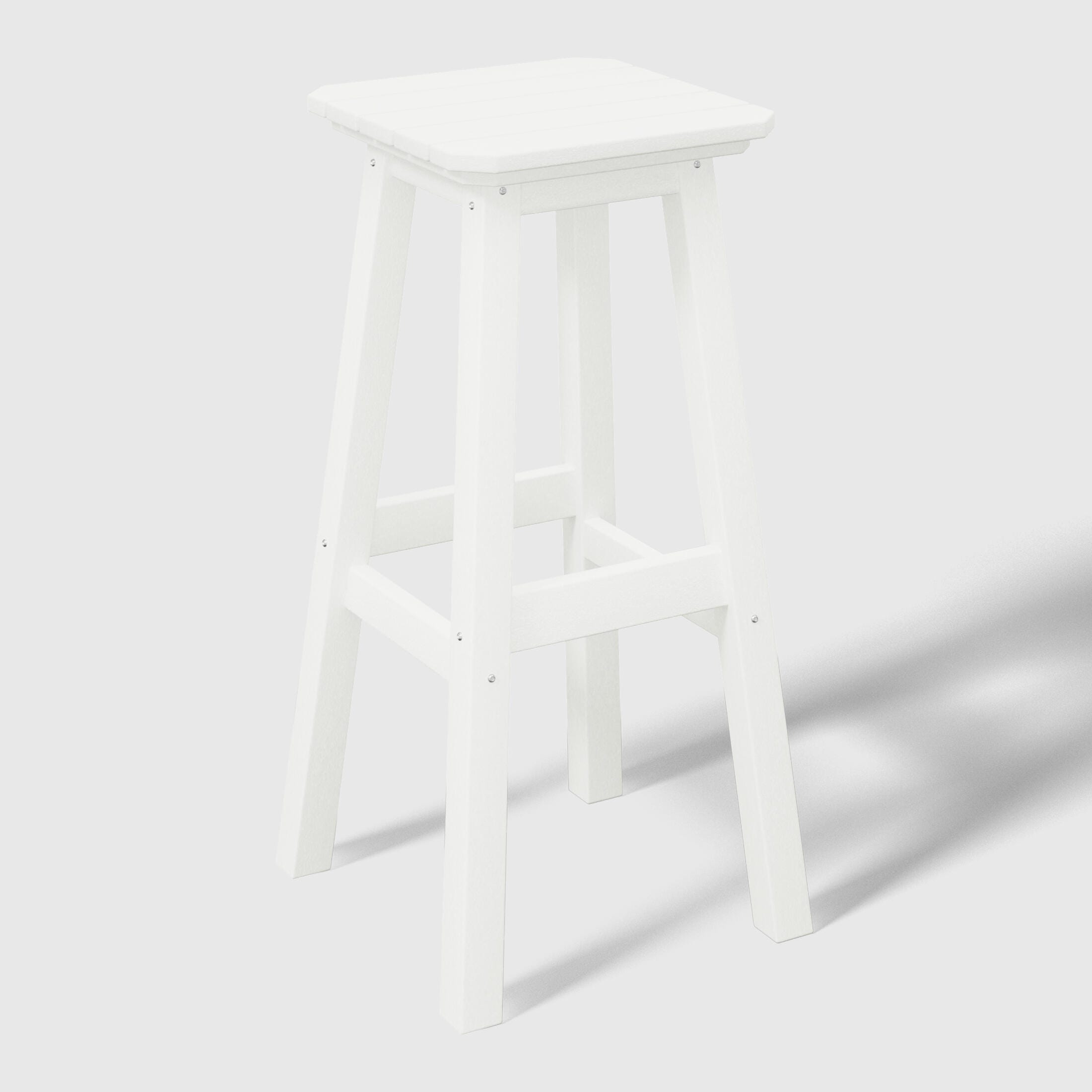 Westin Furniture Otto Outdoor Square Bar Stool (Set of 2), White, large