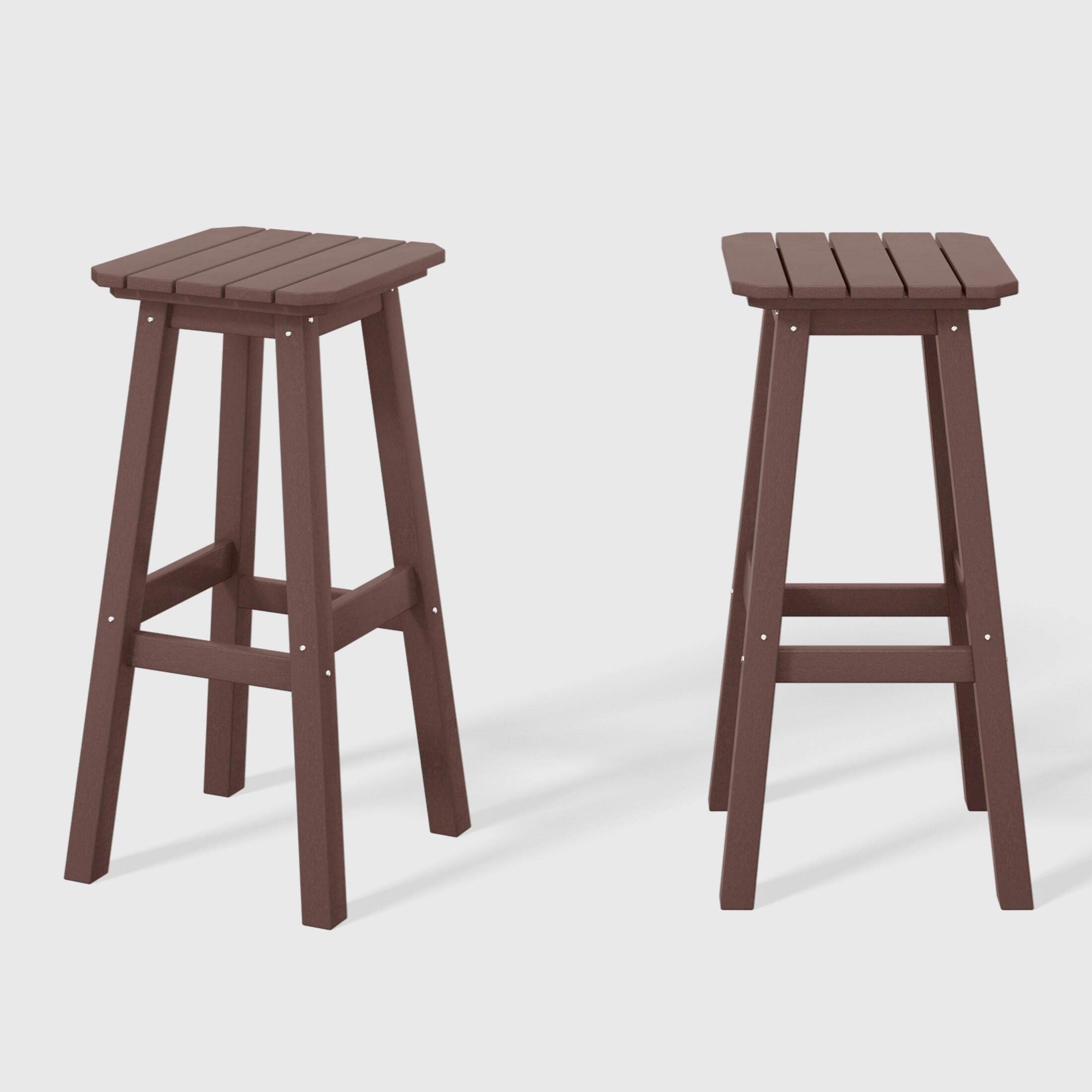 Westin Furniture Otto Outdoor Square Bar Stool (Set of 2), Dark Brown, large