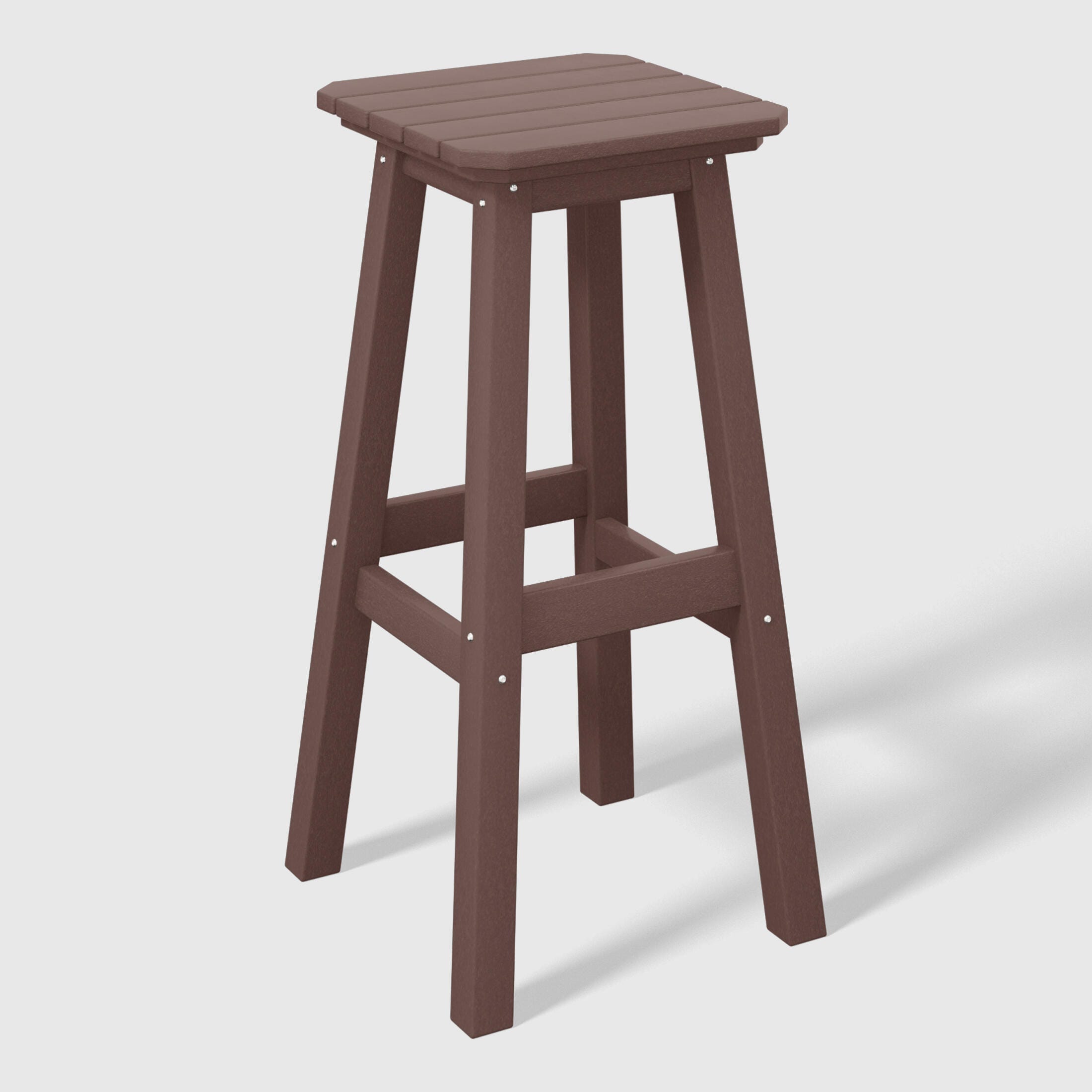 Westin Furniture Otto Outdoor Square Bar Stool (Set of 2), Dark Brown, large