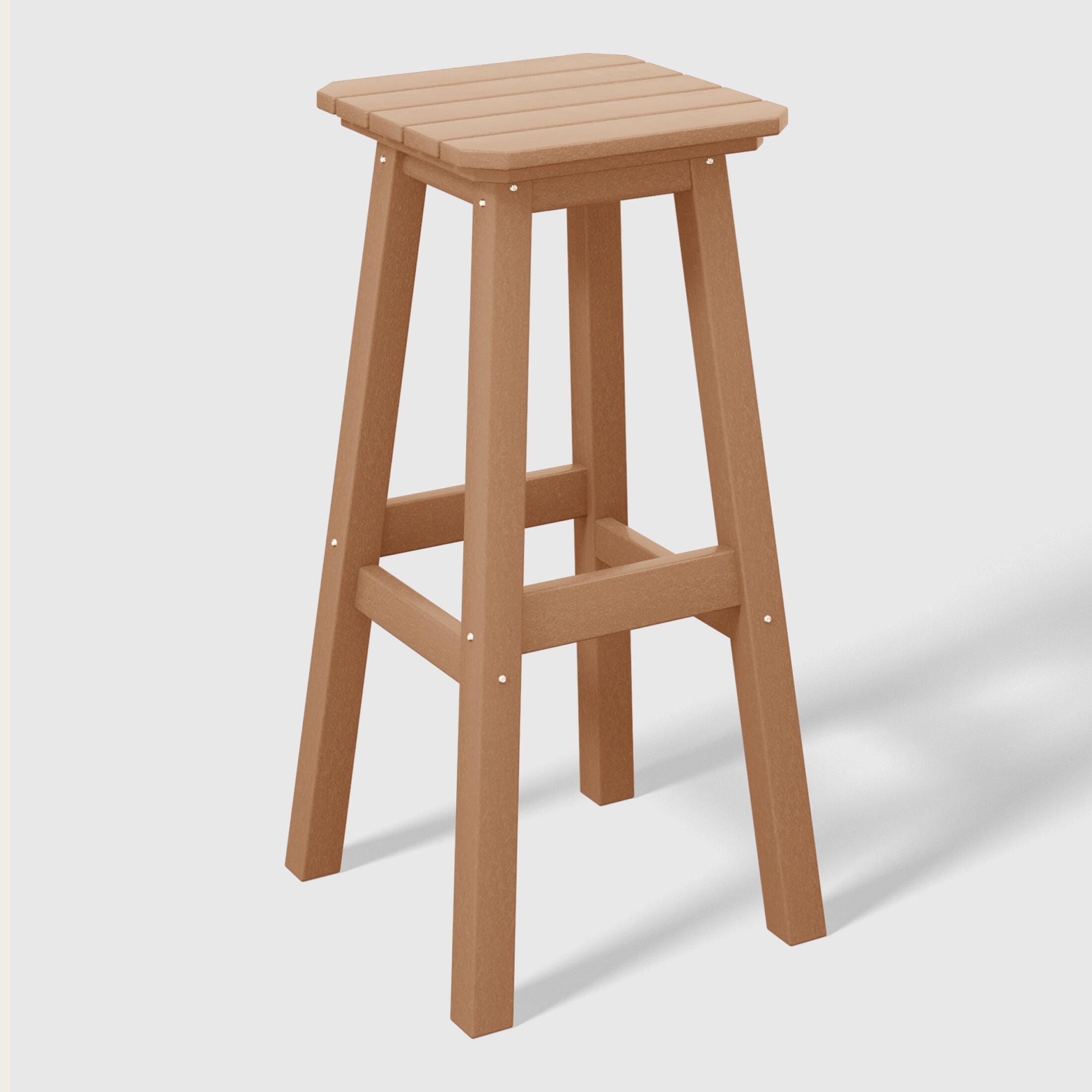 Westin Furniture Otto Outdoor Square Bar Stool (Set of 2), Teak, large