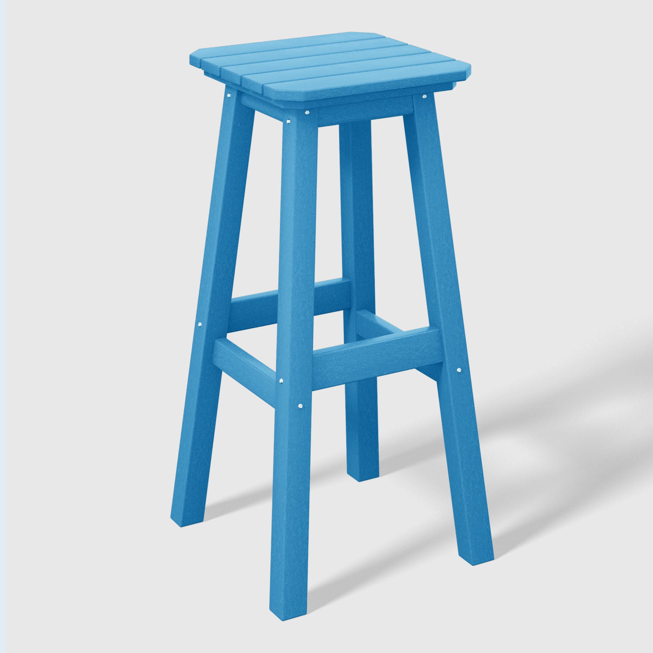 Westin Furniture Otto Outdoor Square Bar Stool (Set of 2), Pacific Blue, large