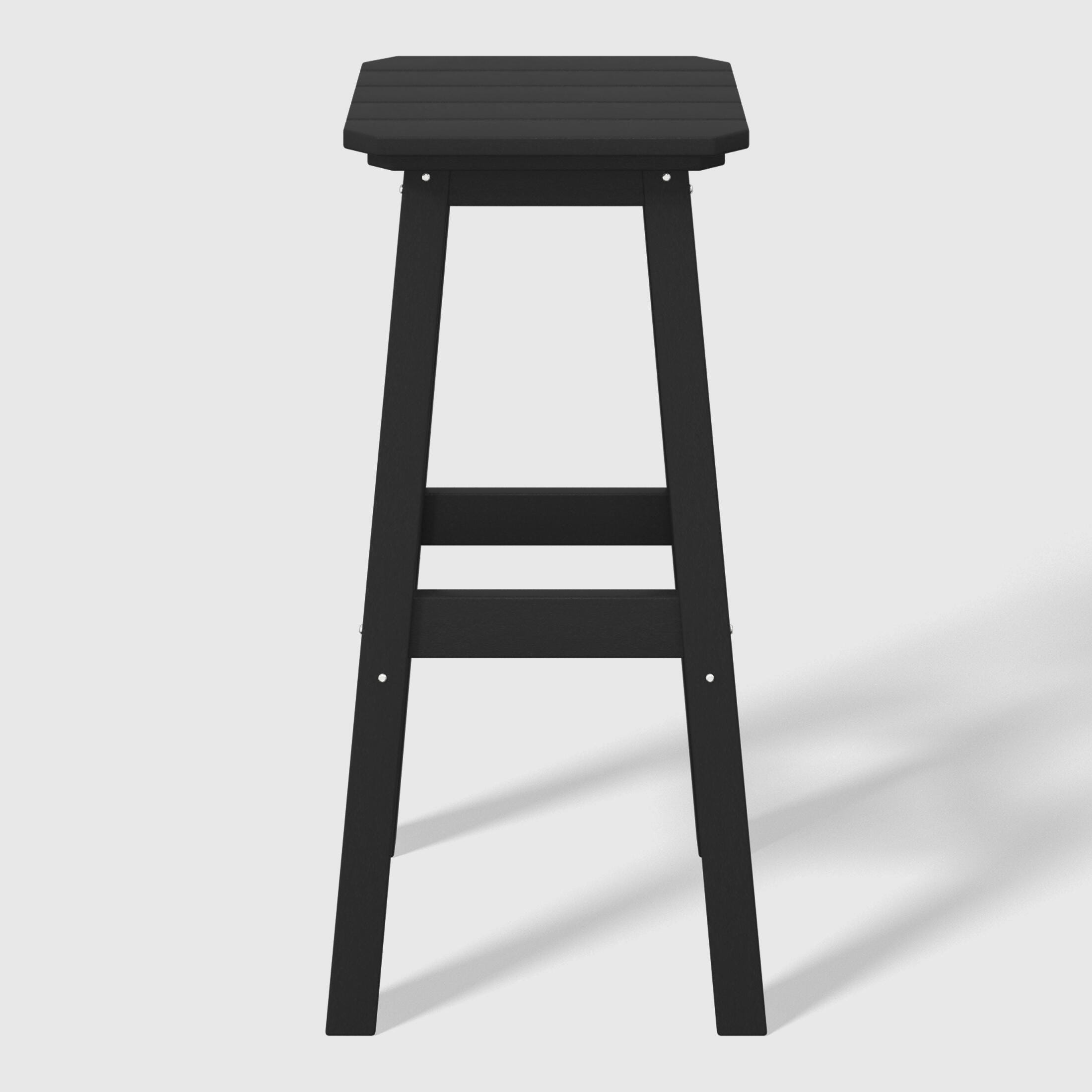 Westin Furniture Otto Outdoor Square Bar Stool (Set of 2), Black, large