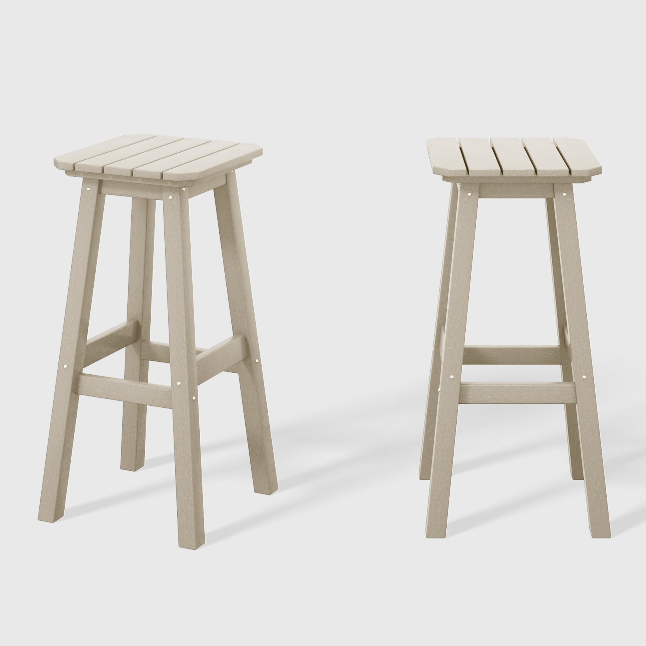Westin Furniture Otto Outdoor Square Bar Stool (Set of 2), Sand, large