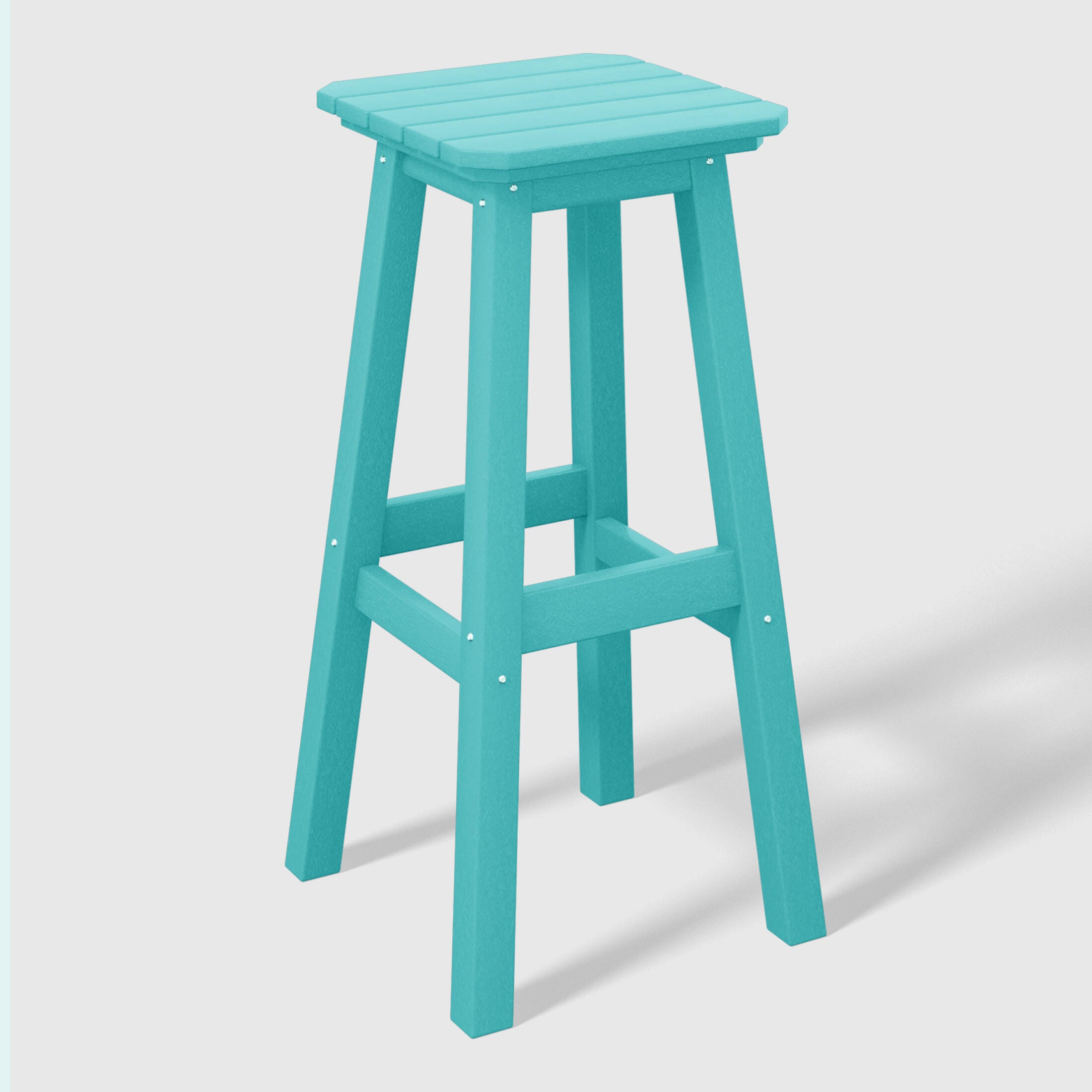 Westin Furniture Otto Outdoor Square Bar Stool (Set of 2), Turquoise, large
