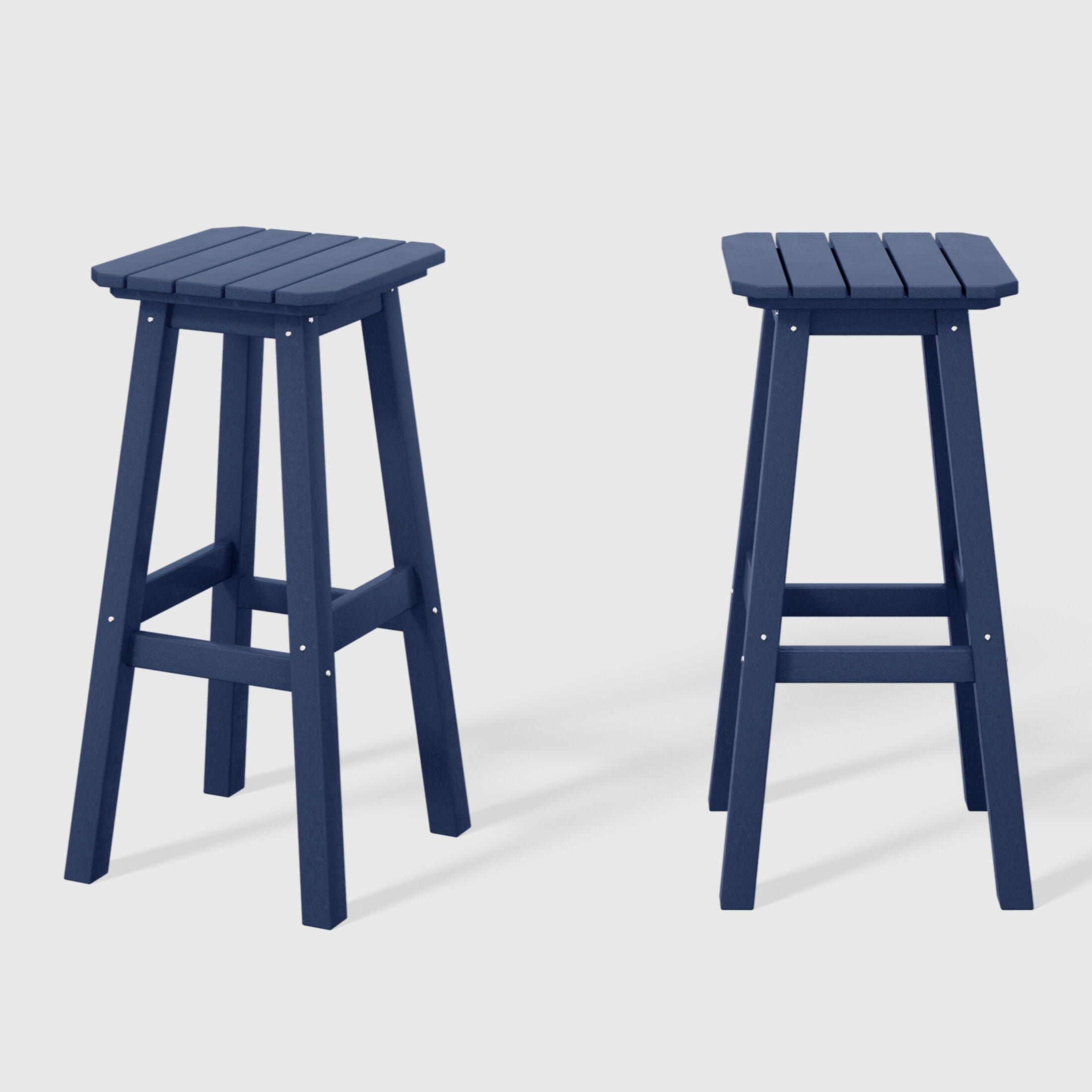 Westin Furniture Otto Outdoor Square Bar Stool (Set of 2), Navy Blue, large