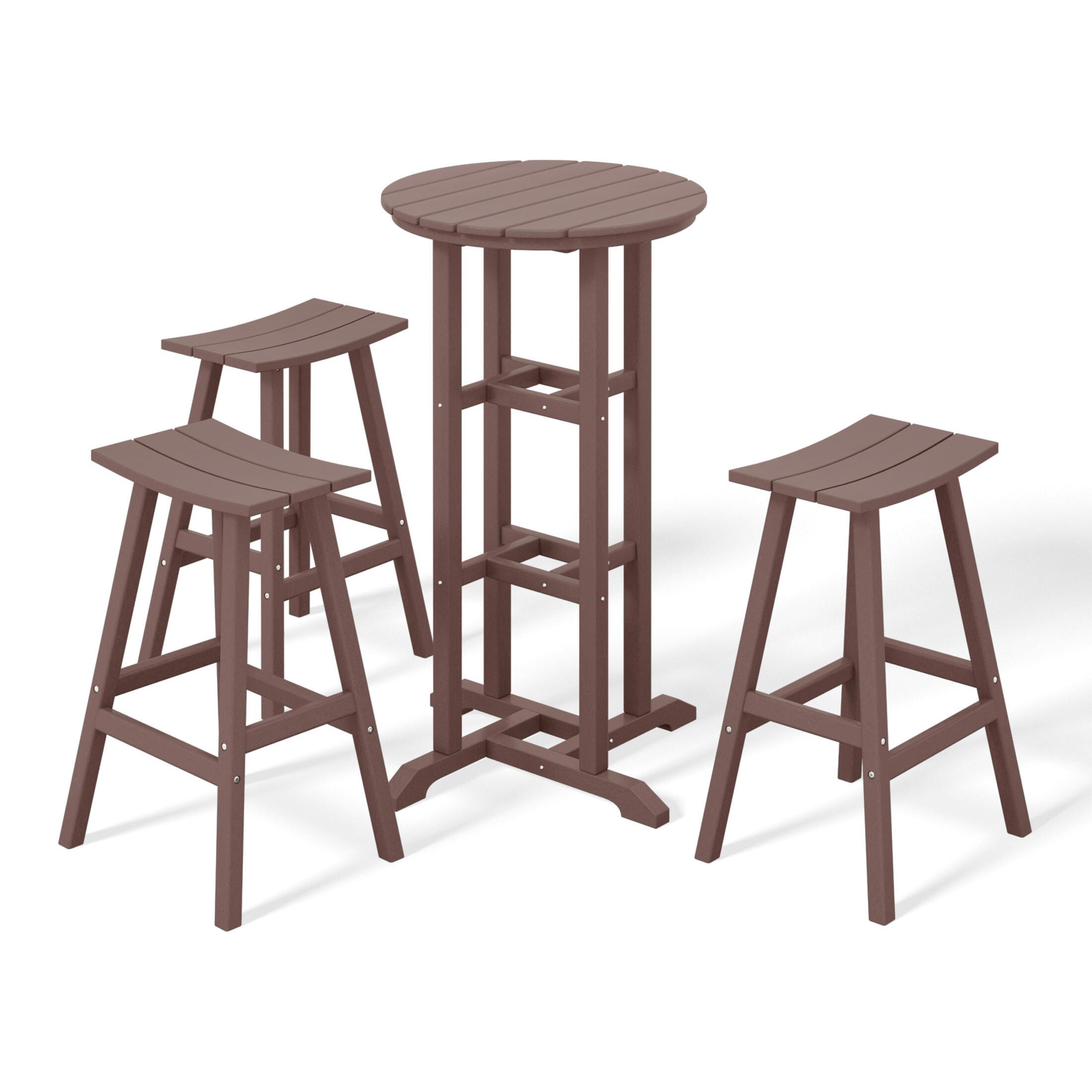 Westin Furniture Otto Outdoor Bar Table and 3 Bar Stools, Dark Brown, large