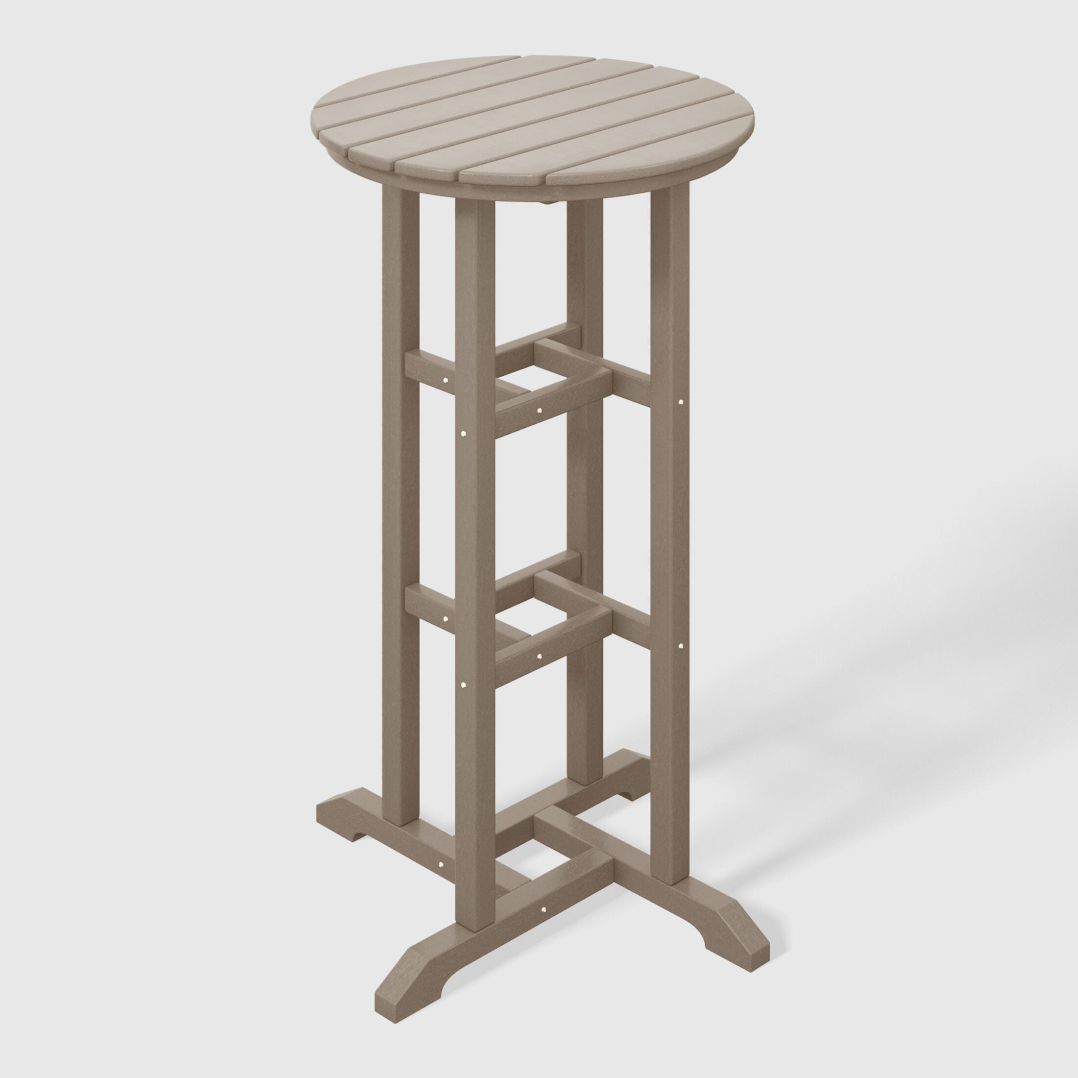 Westin Furniture Otto Outdoor Bar Table and 3 Bar Stools, Weathered Wood, large