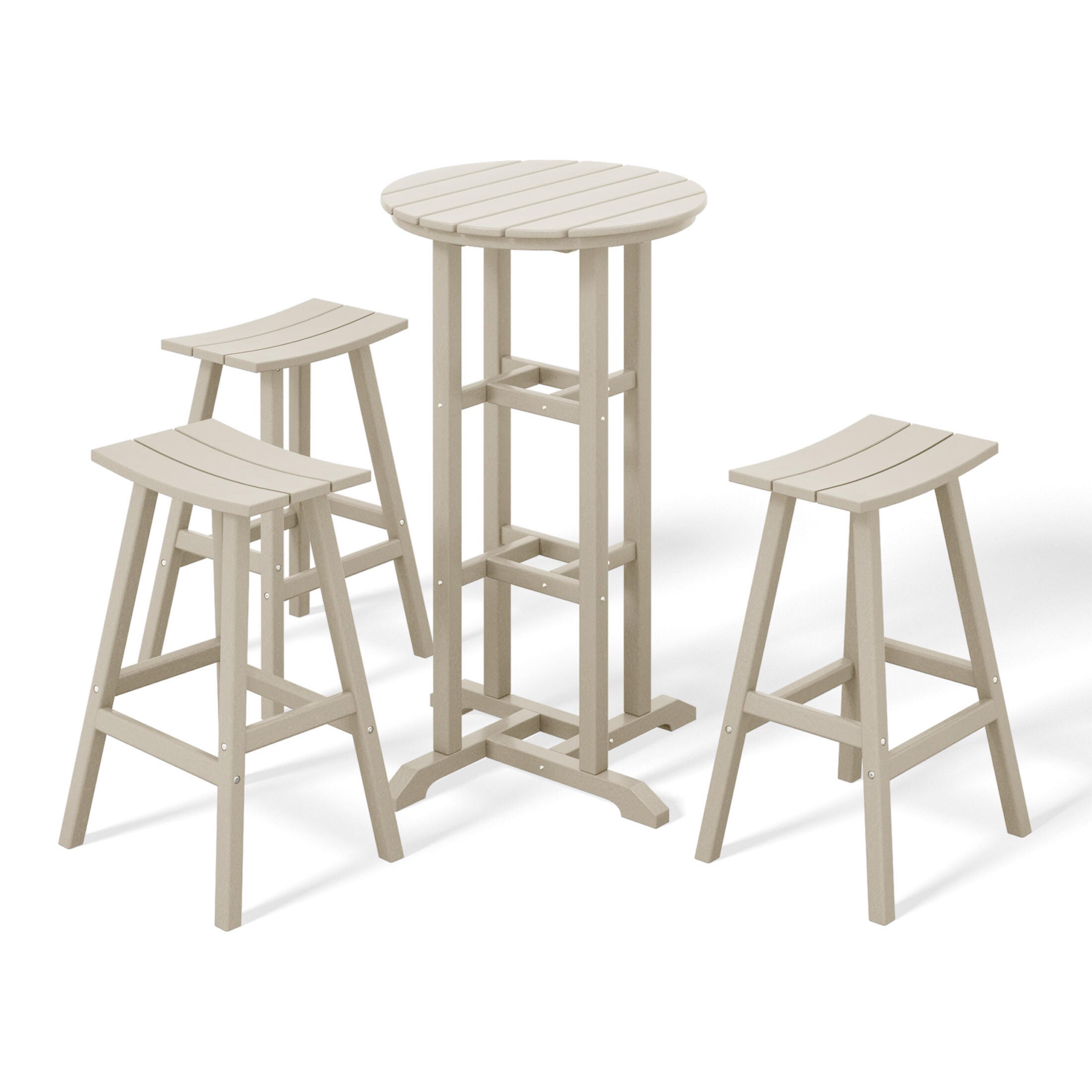 Westin Furniture Otto Outdoor Bar Table and 3 Bar Stools, Sand, large