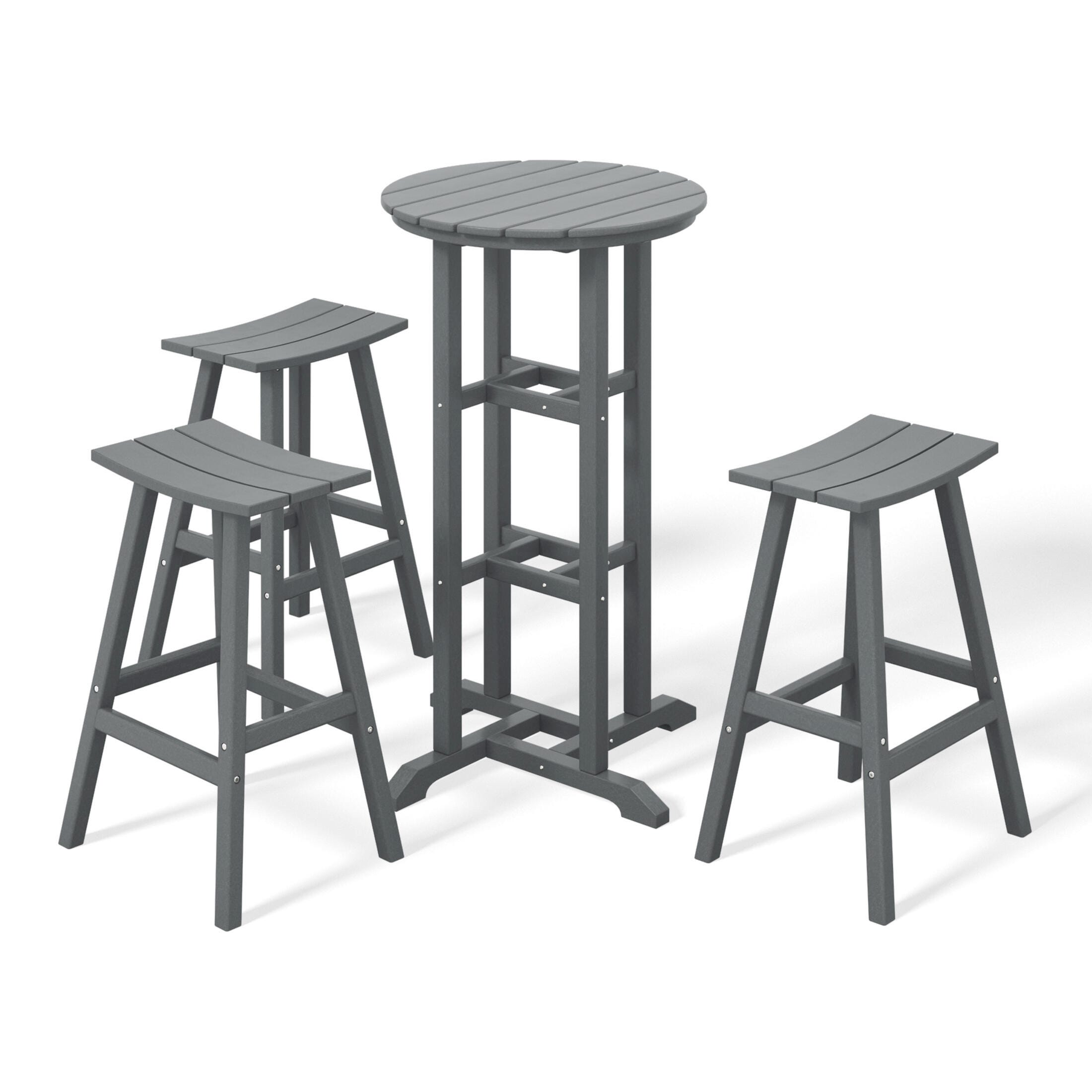 Westin Furniture Otto Outdoor Bar Table and 3 Bar Stools, Gray, large