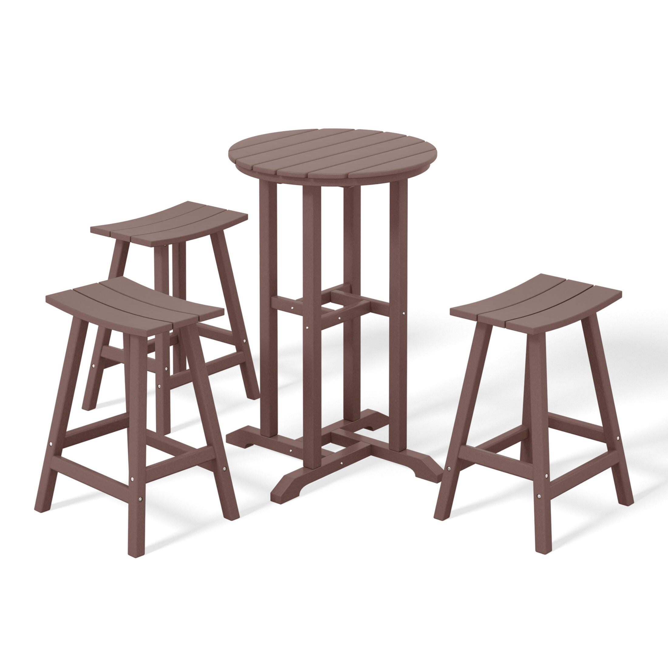 Westin Furniture Otto Outdoor Counter Height Bar Table and 3 Bar Stools, Dark Brown, large