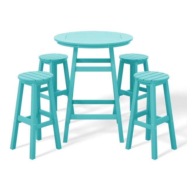 Westin Furniture Otto Outdoor Bar Height Bar Table and 4 Bar Stools