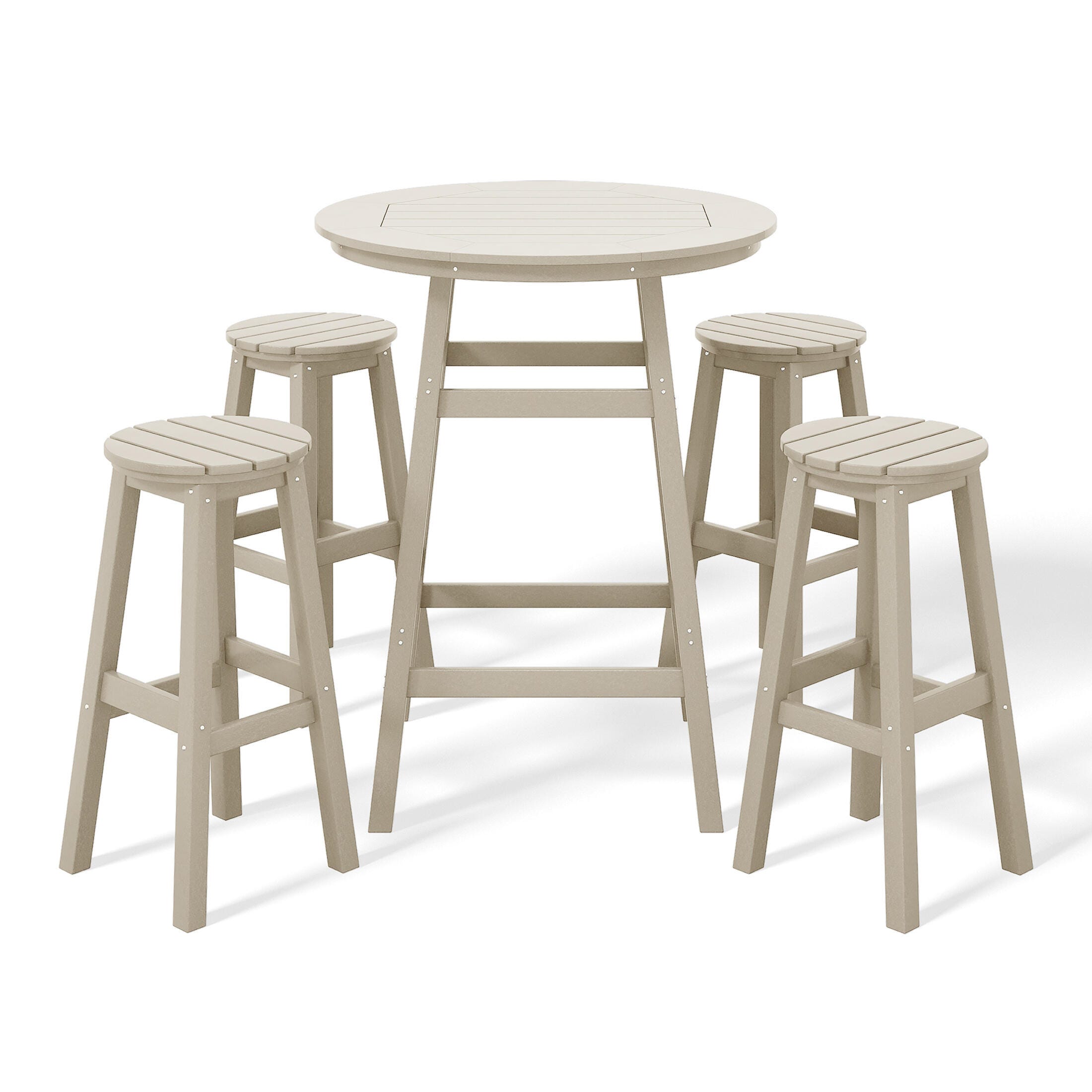 Westin Furniture Otto Outdoor Bar Height Bar Table and 4 Bar Stools, Sand, large