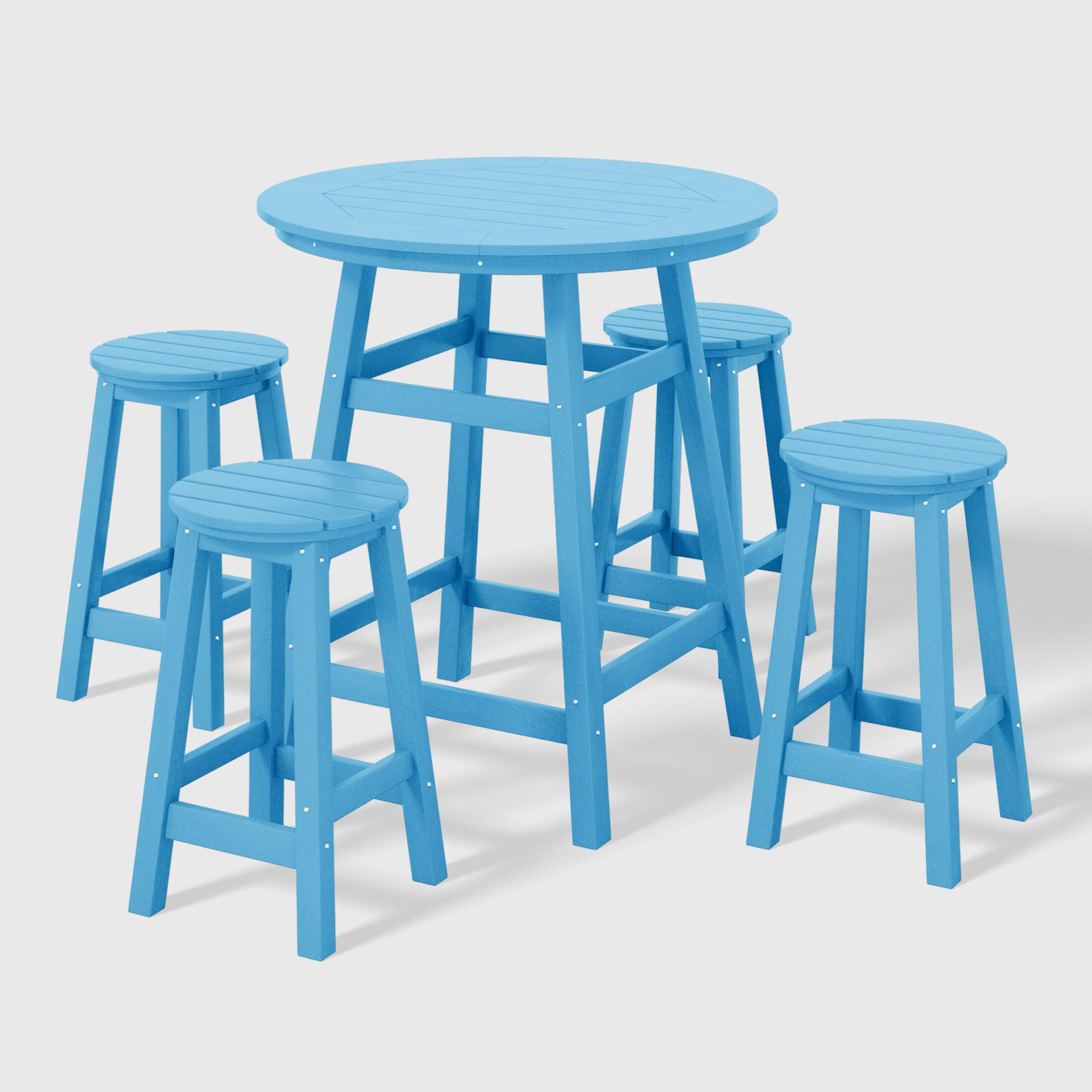 Westin Furniture Otto Outdoor Bar Table and 4 Bar Stools, Pacific Blue, large
