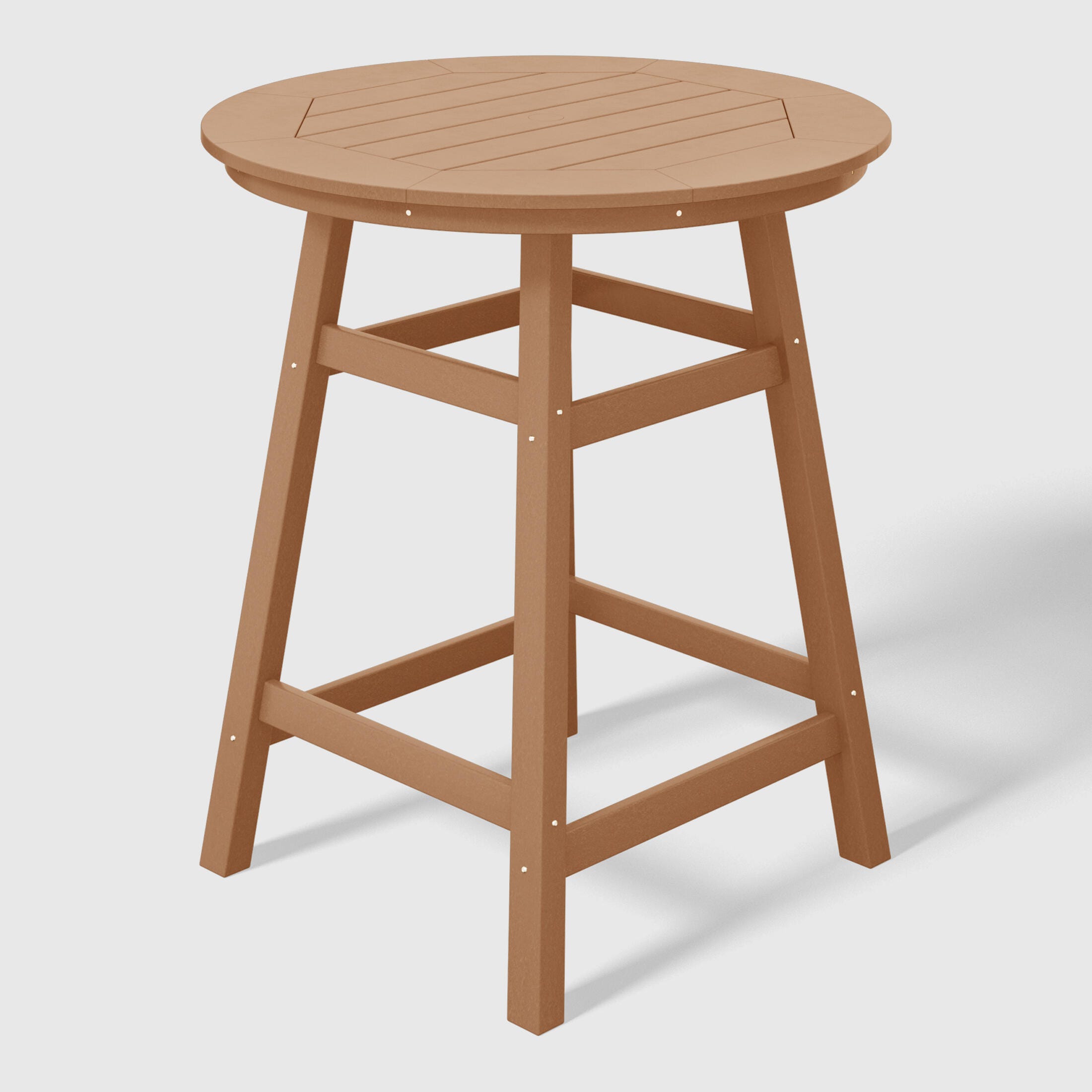 Westin Furniture Otto Outdoor Bar Table and 4 Bar Stools, Teak, large
