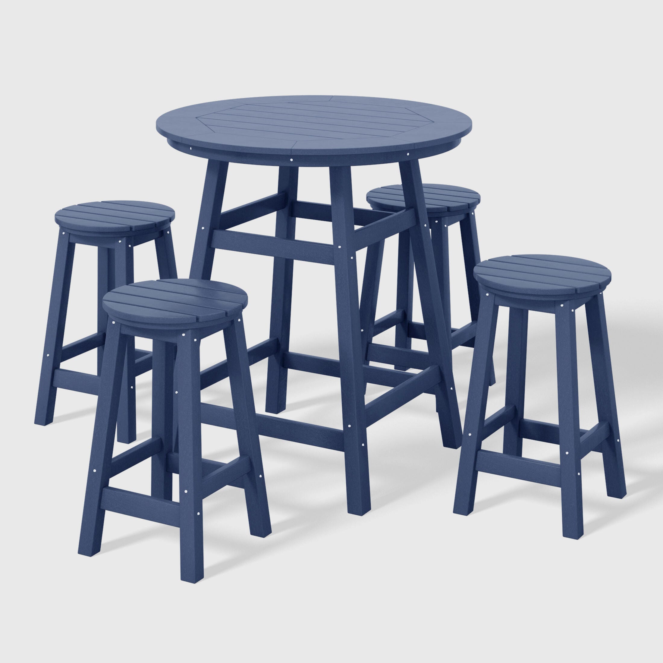 Westin Furniture Otto Outdoor Bar Table and 4 Bar Stools, Navy Blue, large
