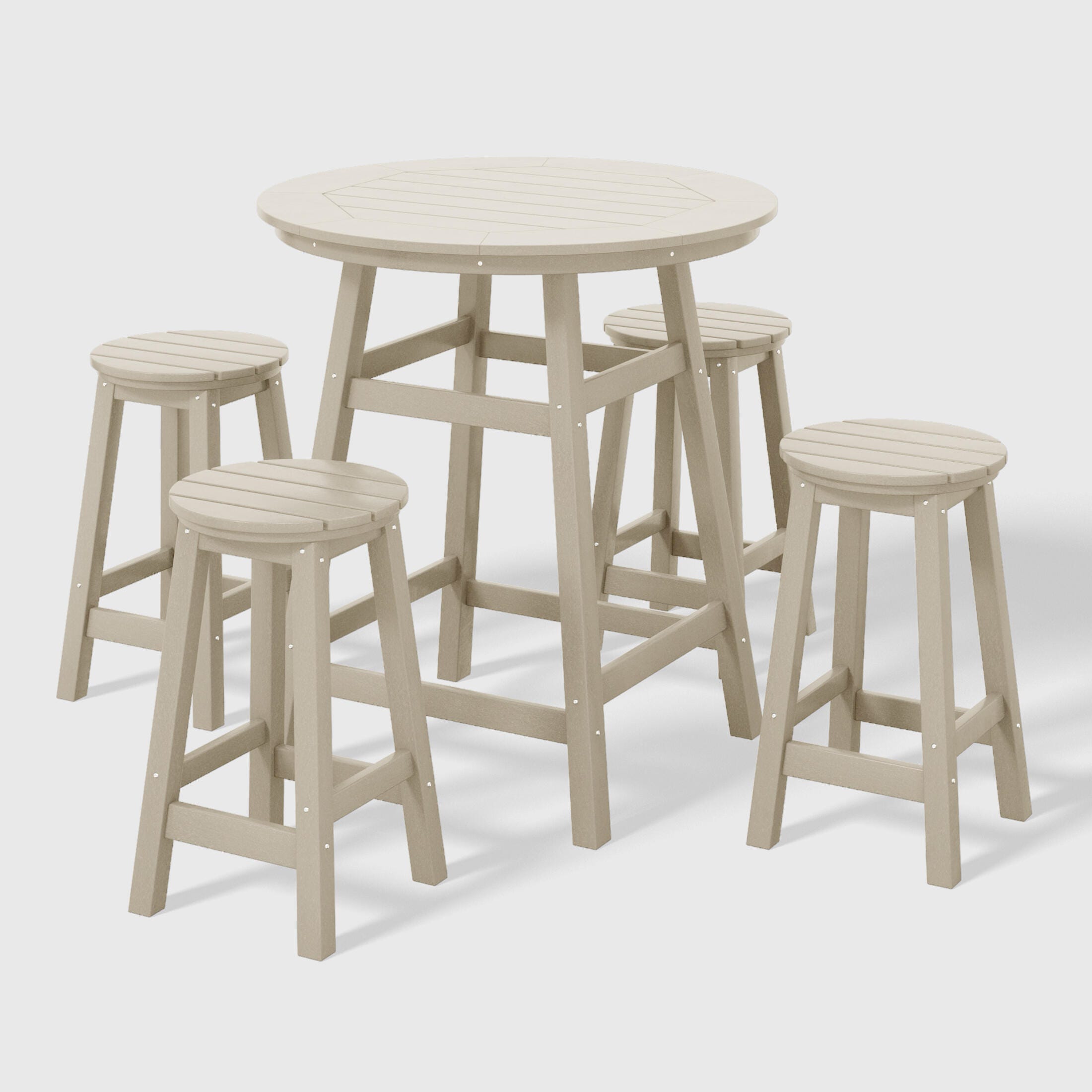 Westin Furniture Otto Outdoor Bar Table and 4 Bar Stools, Sand, large