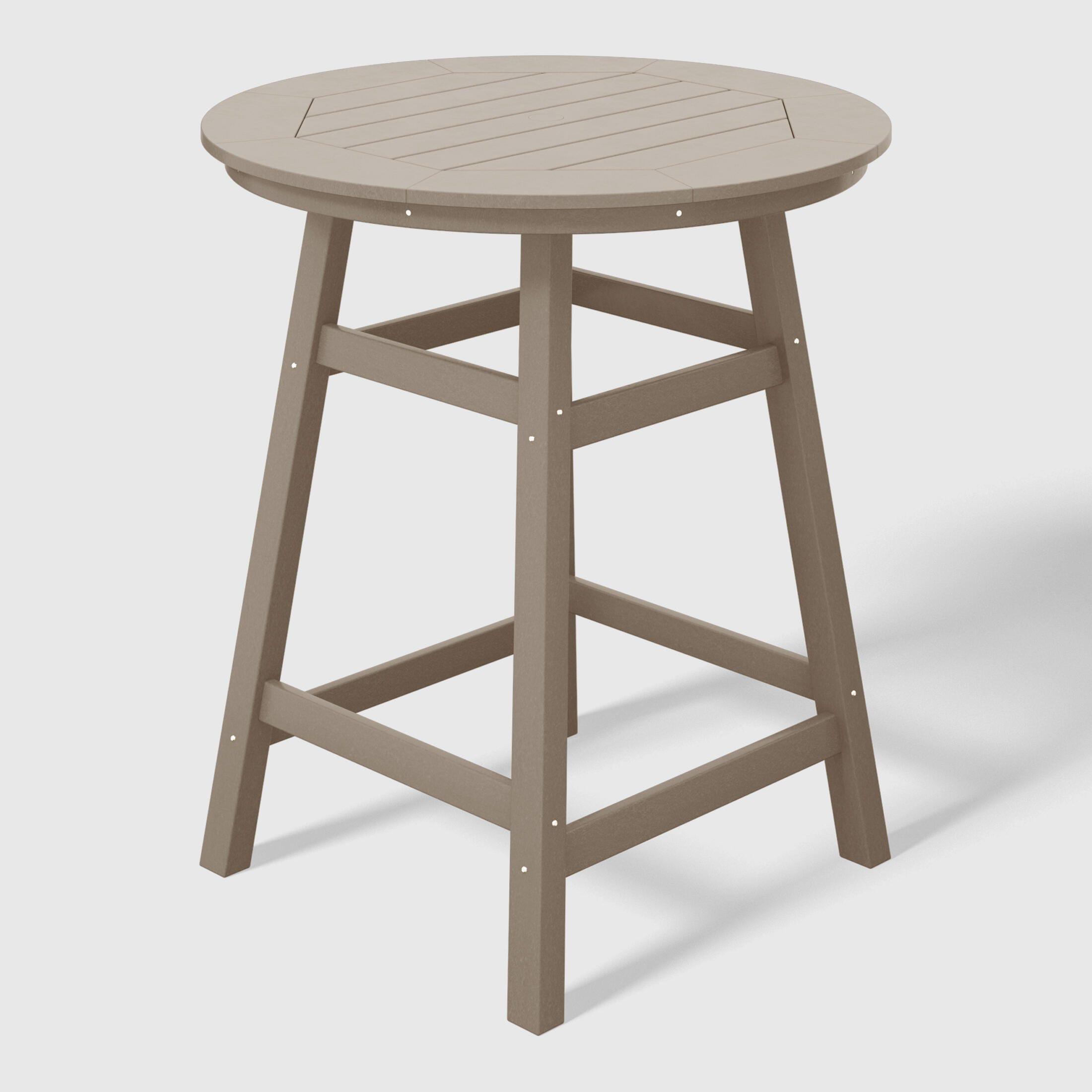 Westin Furniture Otto Outdoor Bar Table and 4 Bar Stools, Weathered Wood, large