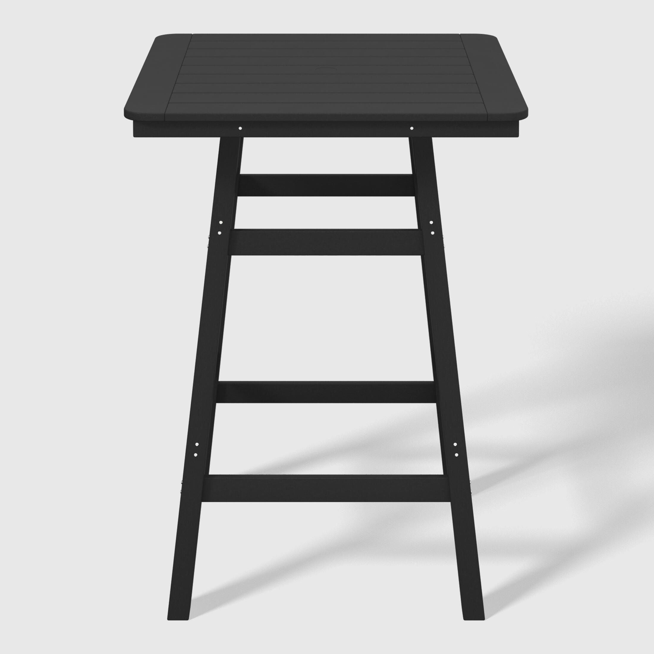 Westin Furniture Otto Outdoor Square Bar Table and 4 Bar Stools, Black, large