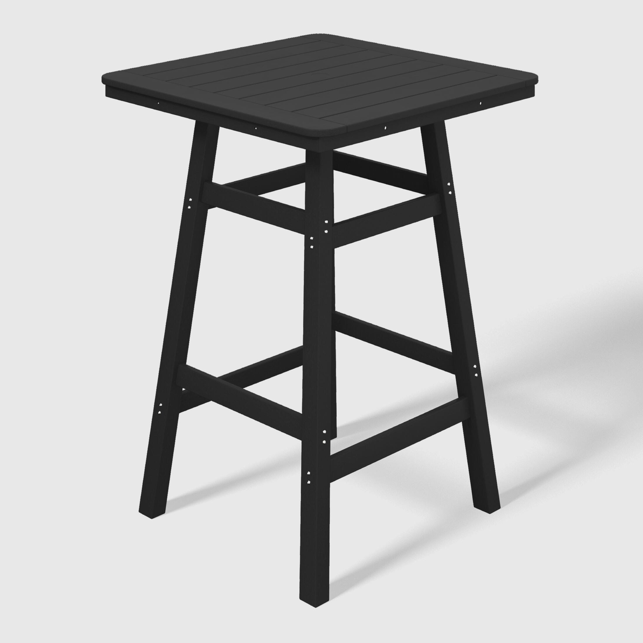 Westin Furniture Otto Outdoor Square Bar Table and 4 Bar Stools, Black, large