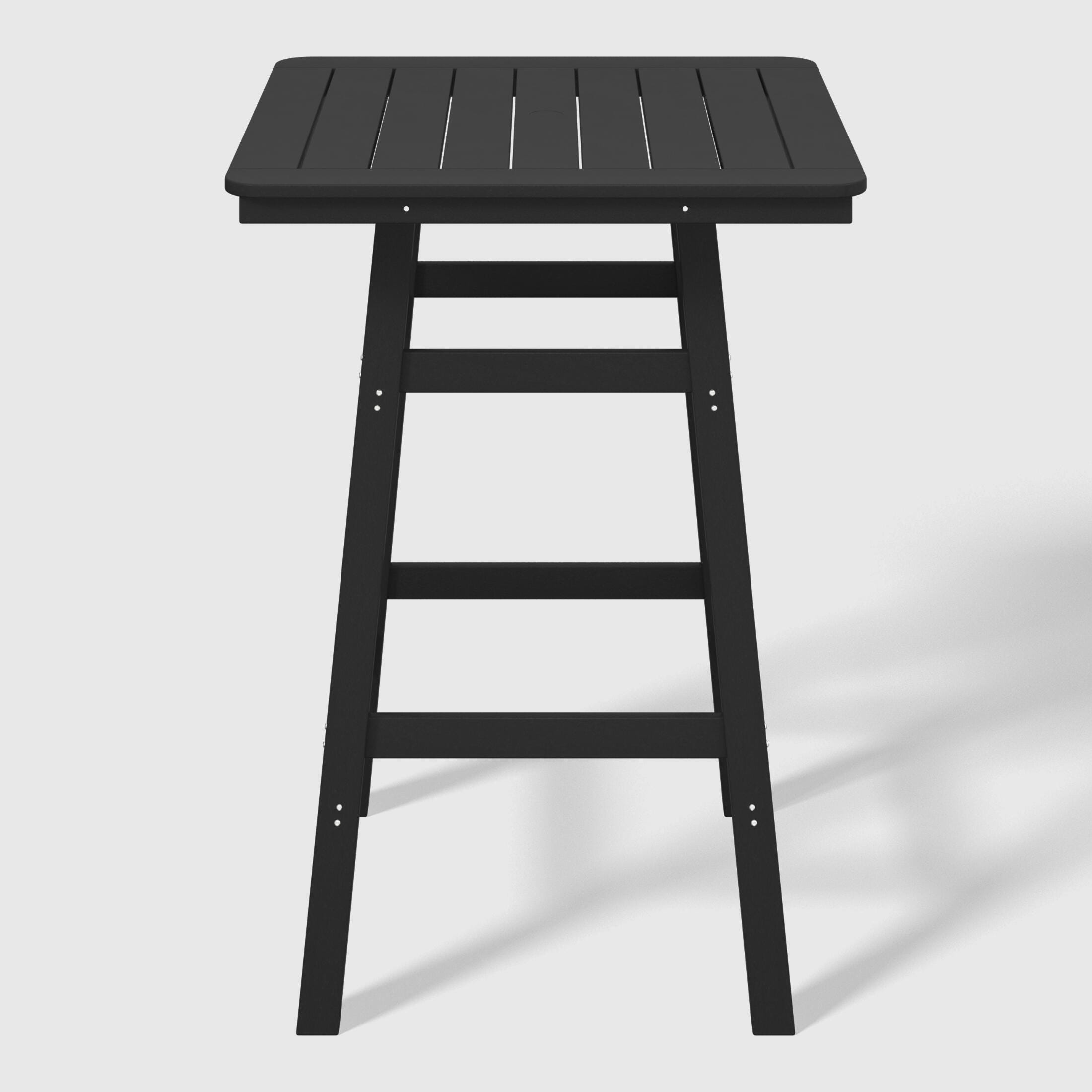 Westin Furniture Otto Outdoor Square Bar Table and 4 Bar Stools, Black, large