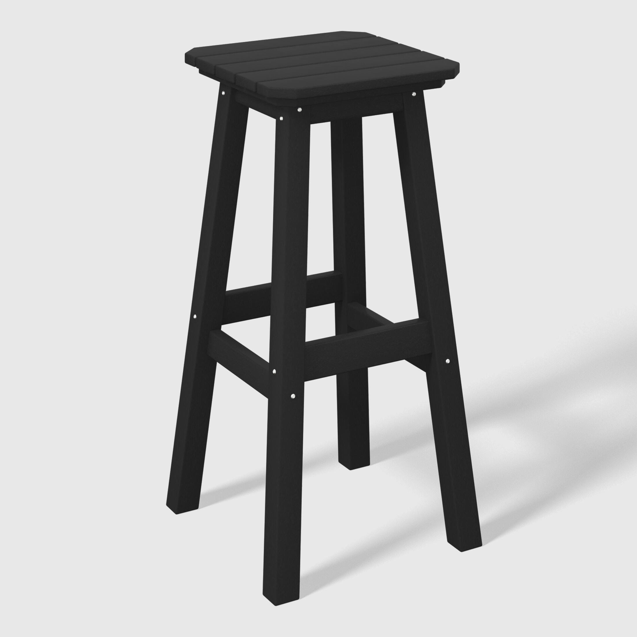 Westin Furniture Otto Outdoor Square Bar Table and 4 Bar Stools, Black, large