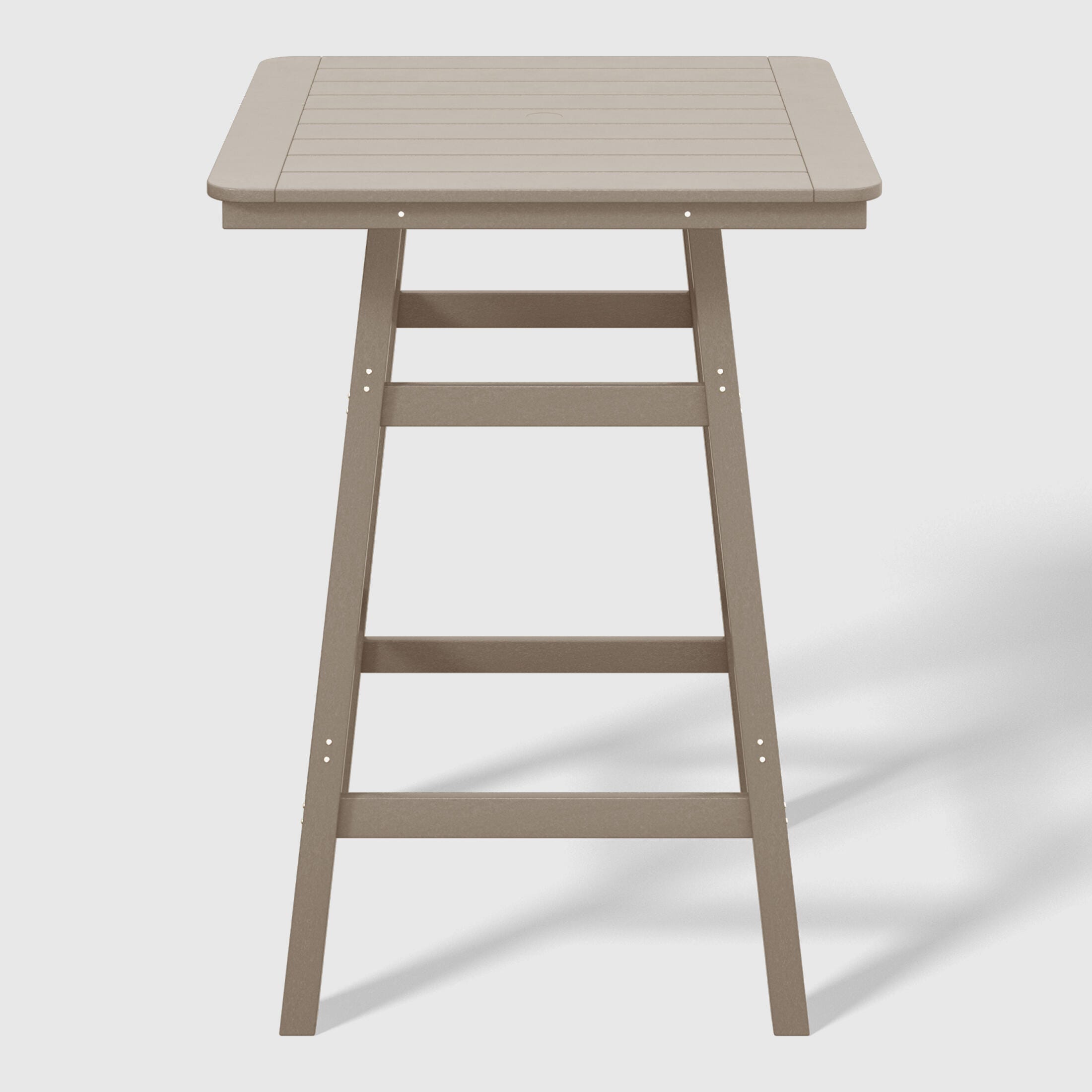 Westin Furniture Otto Outdoor Square Bar Table and 4 Bar Stools, Weathered Wood, large