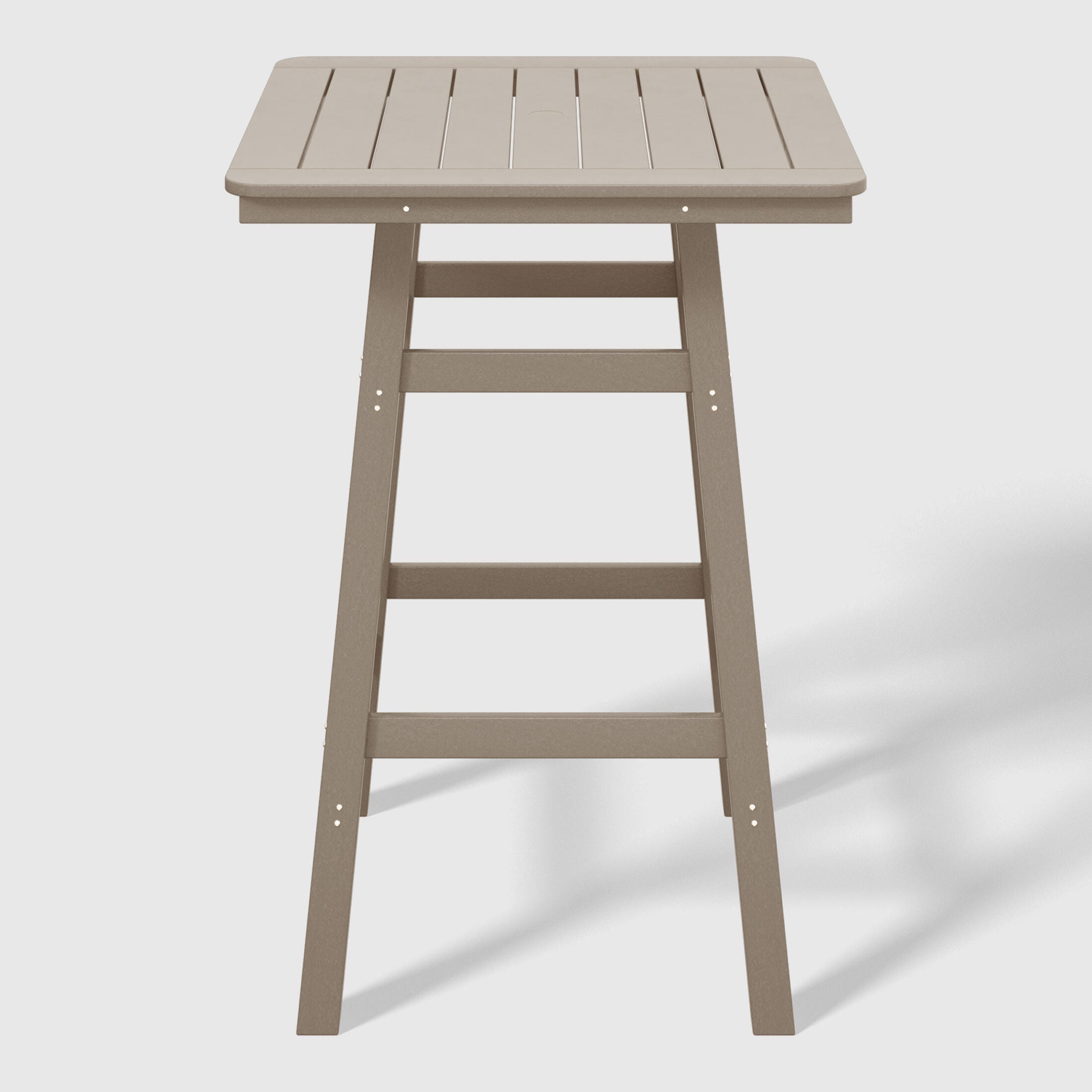 Westin Furniture Otto Outdoor Square Bar Table and 4 Bar Stools, Weathered Wood, large