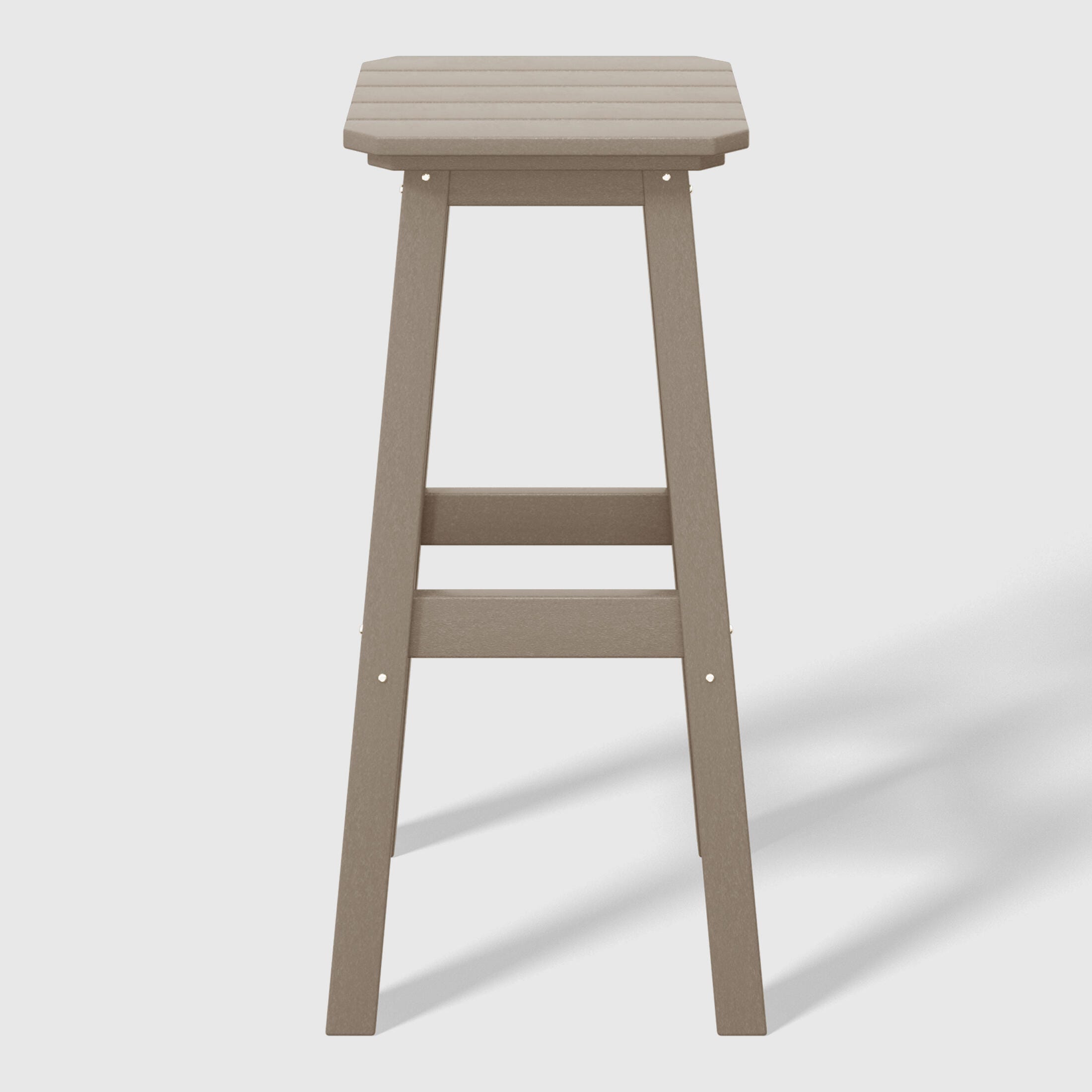 Westin Furniture Otto Outdoor Square Bar Table and 4 Bar Stools, Weathered Wood, large