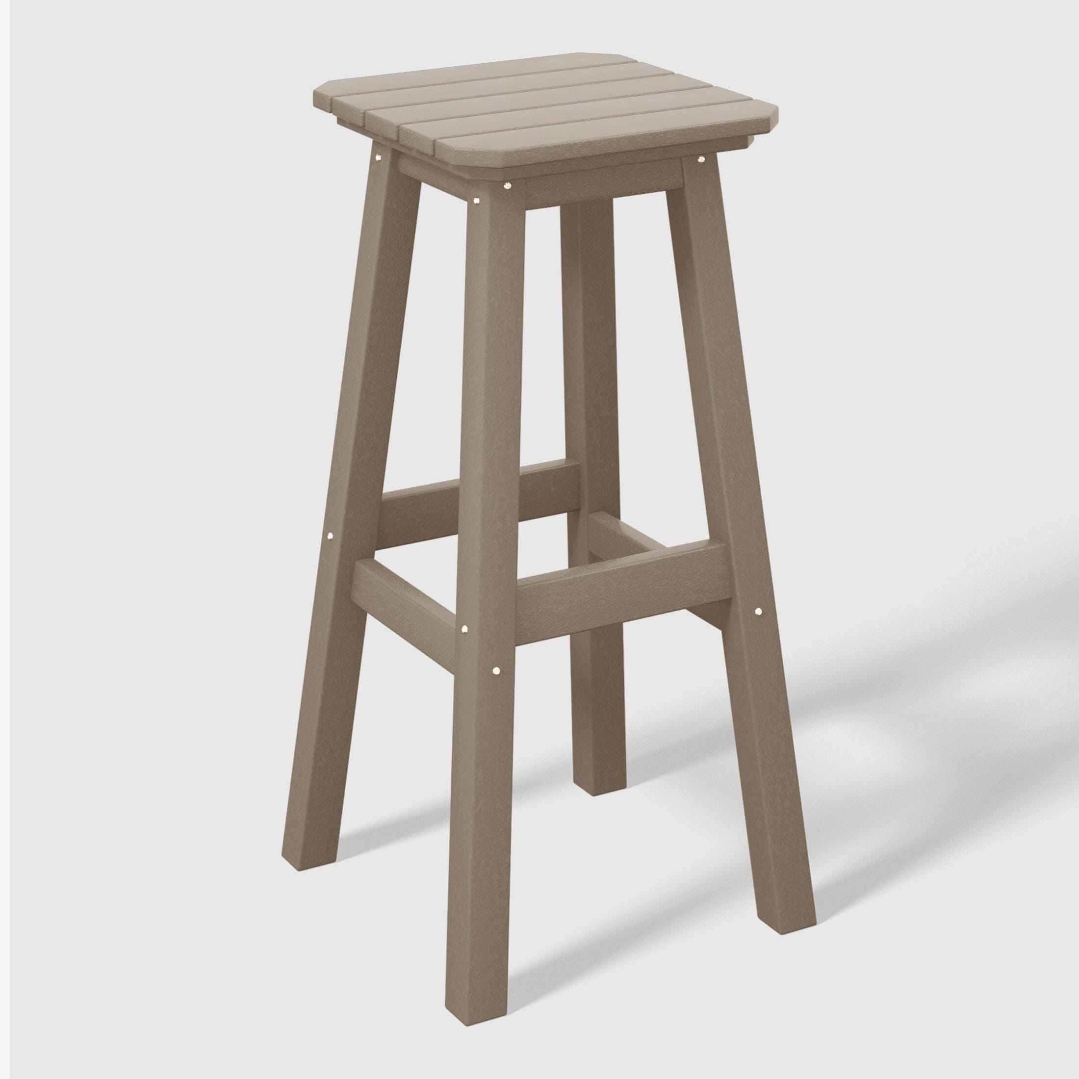 Westin Furniture Otto Outdoor Square Bar Table and 4 Bar Stools, Weathered Wood, large
