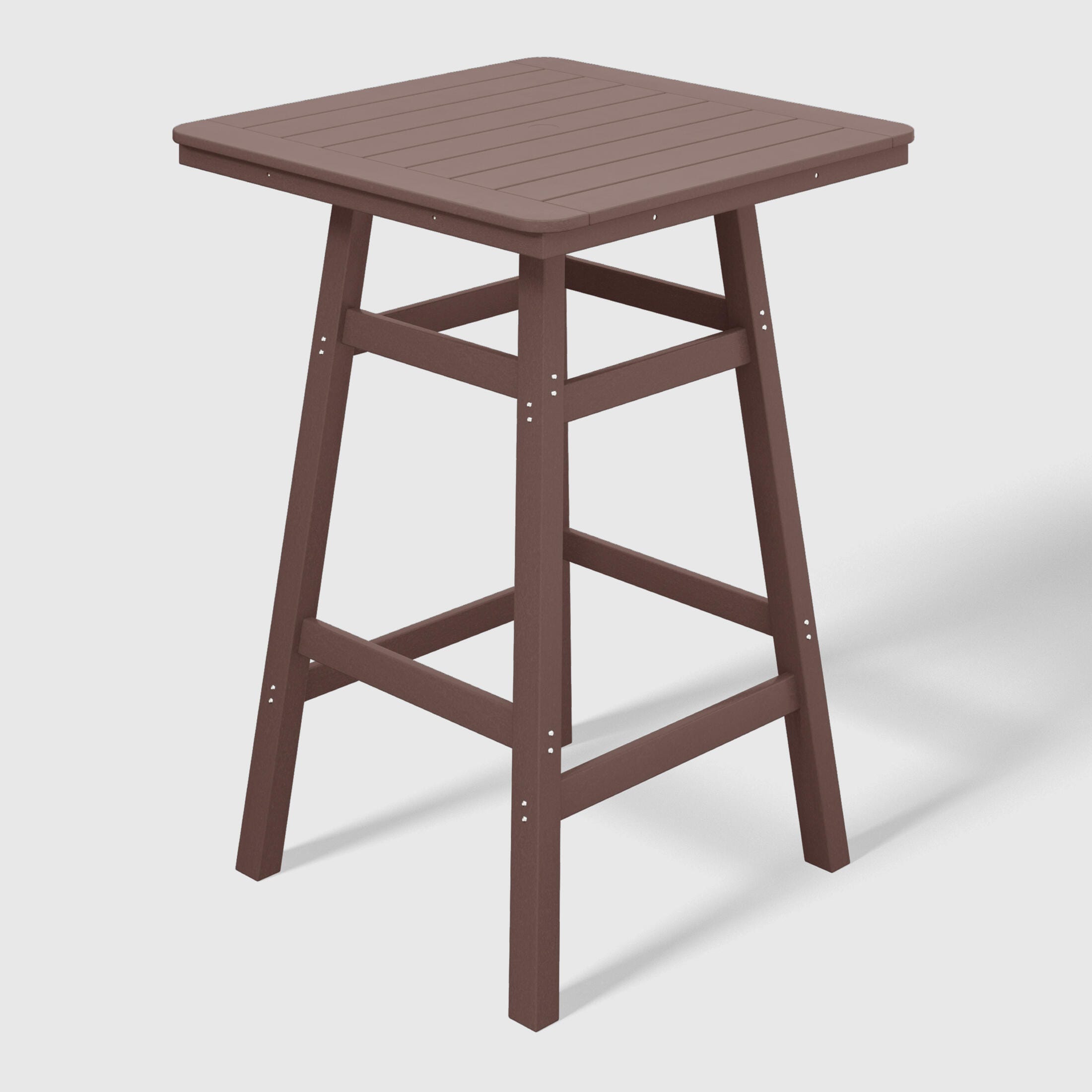 Westin Furniture Otto Outdoor Square Bar Table and 4 Bar Stools, Dark Brown, large