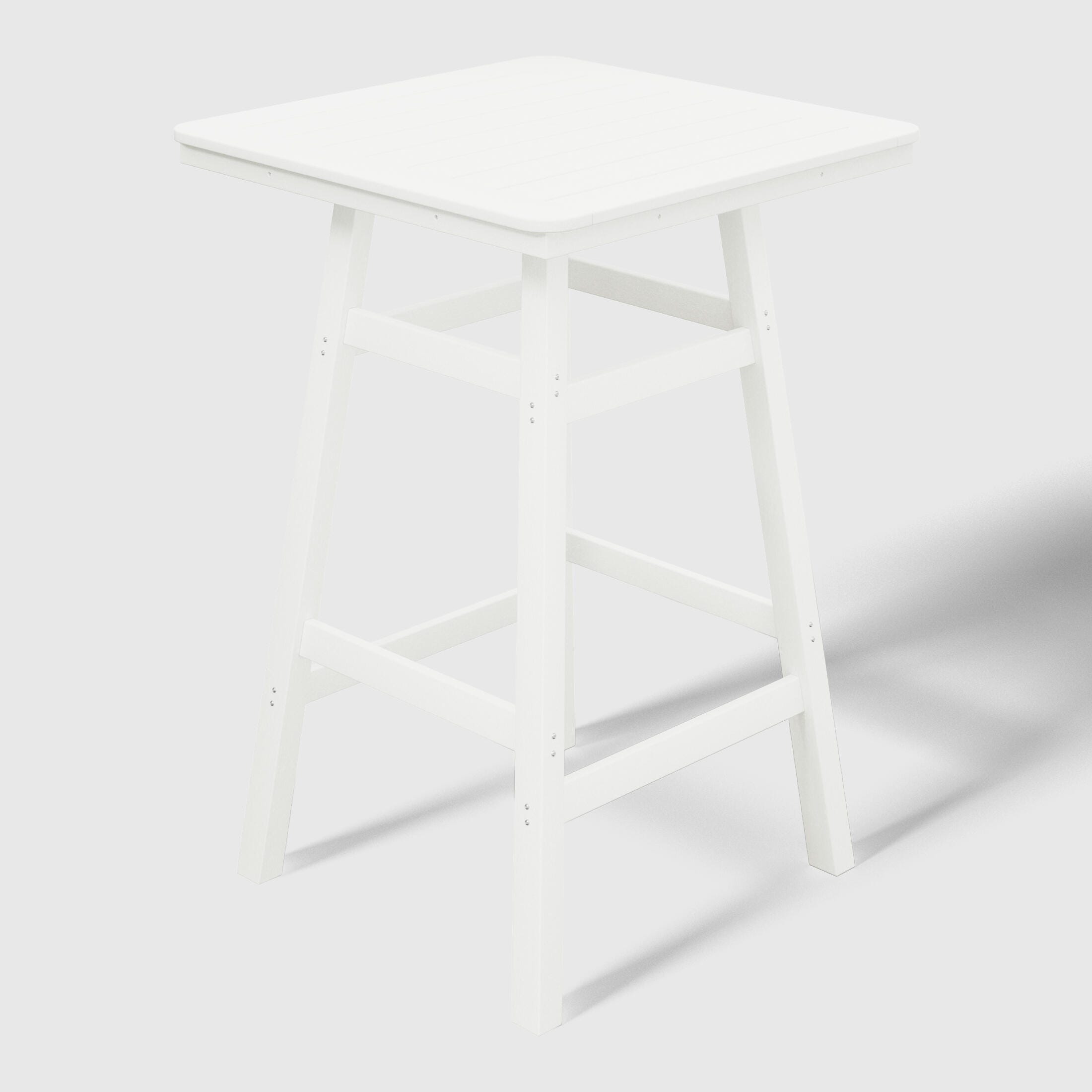 Westin Furniture Otto Outdoor Square Bar Table and 4 Bar Stools, White, large