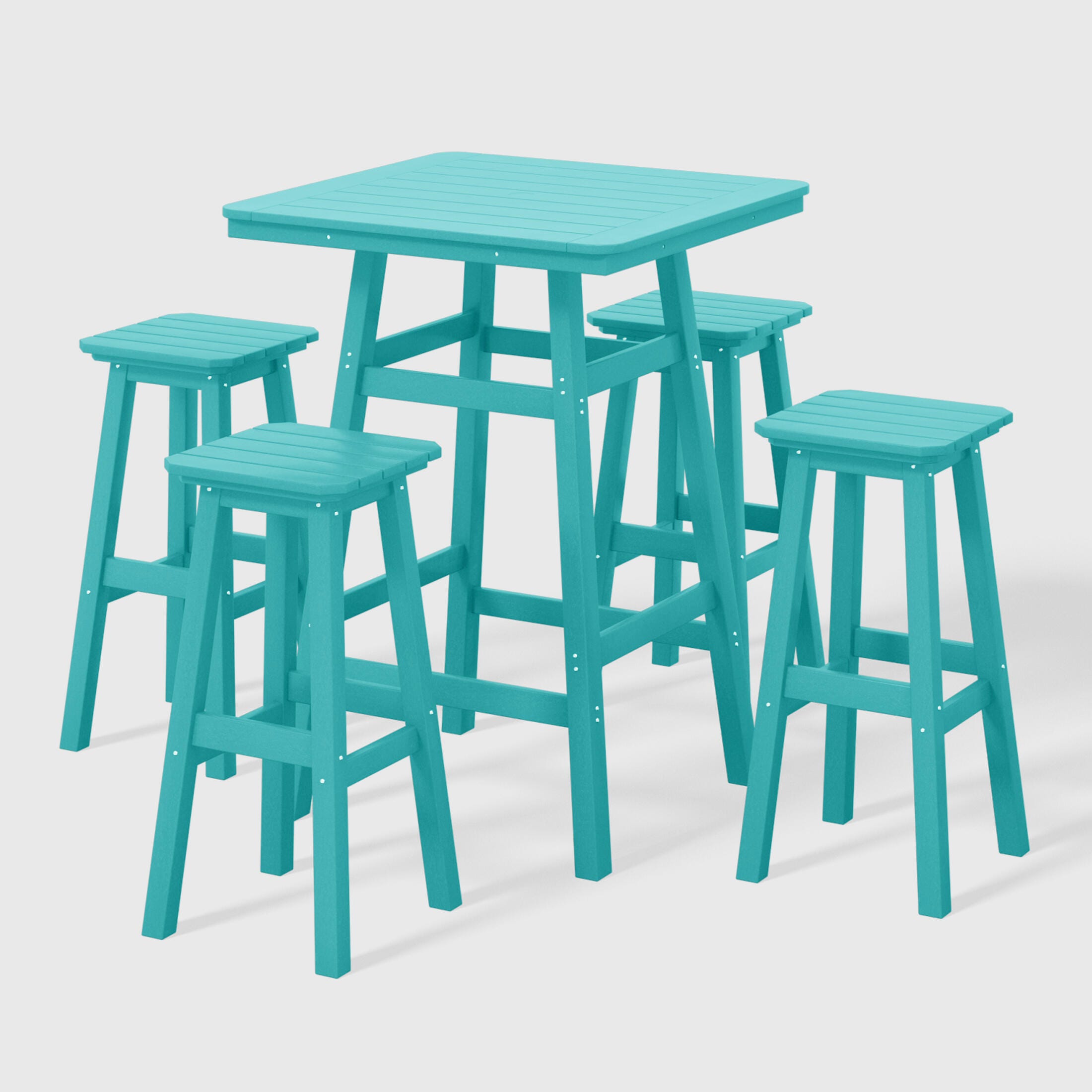 Westin Furniture Otto Outdoor Square Bar Table and 4 Bar Stools