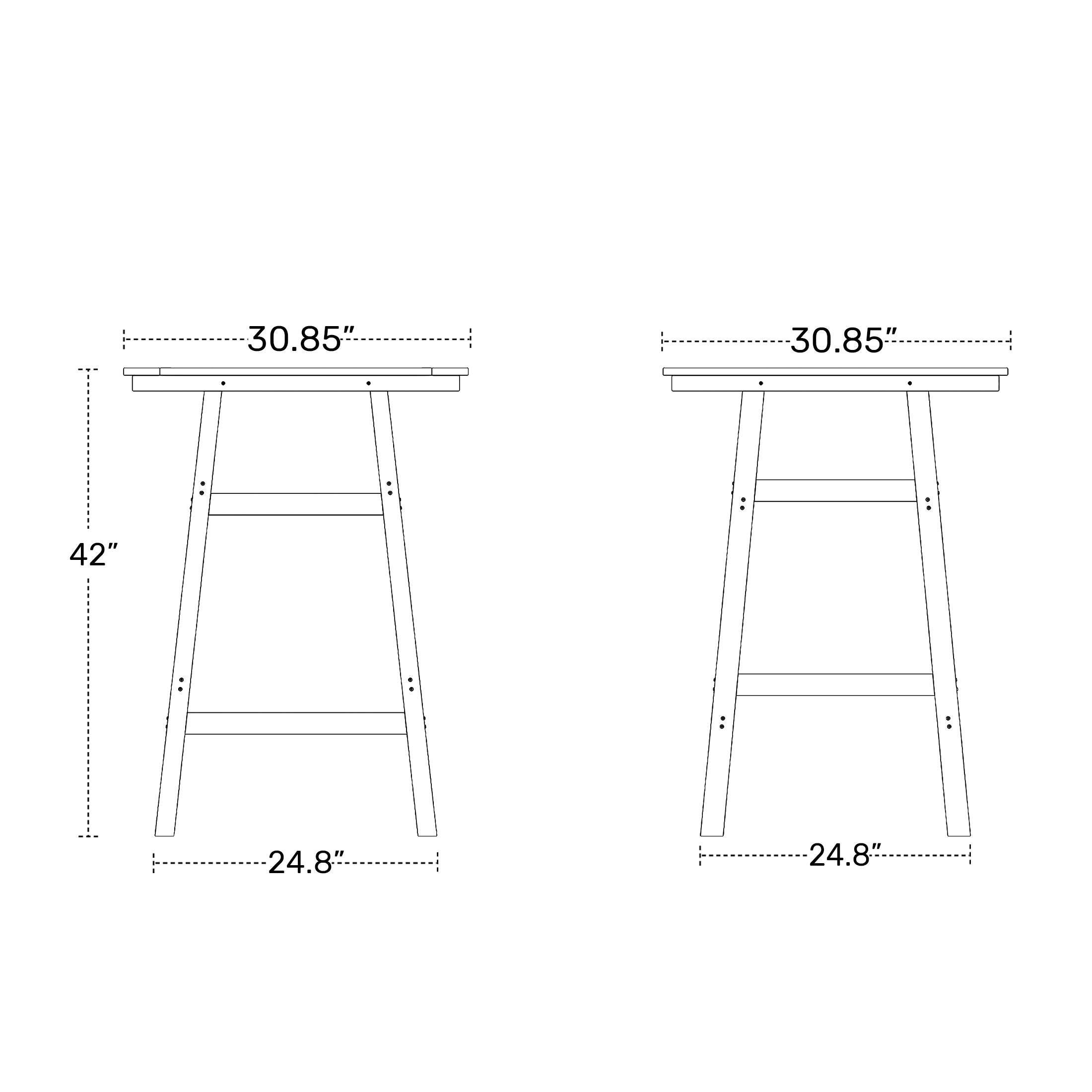 Westin Furniture Otto Outdoor Square Bar Table and 4 Bar Stools, Teak, large