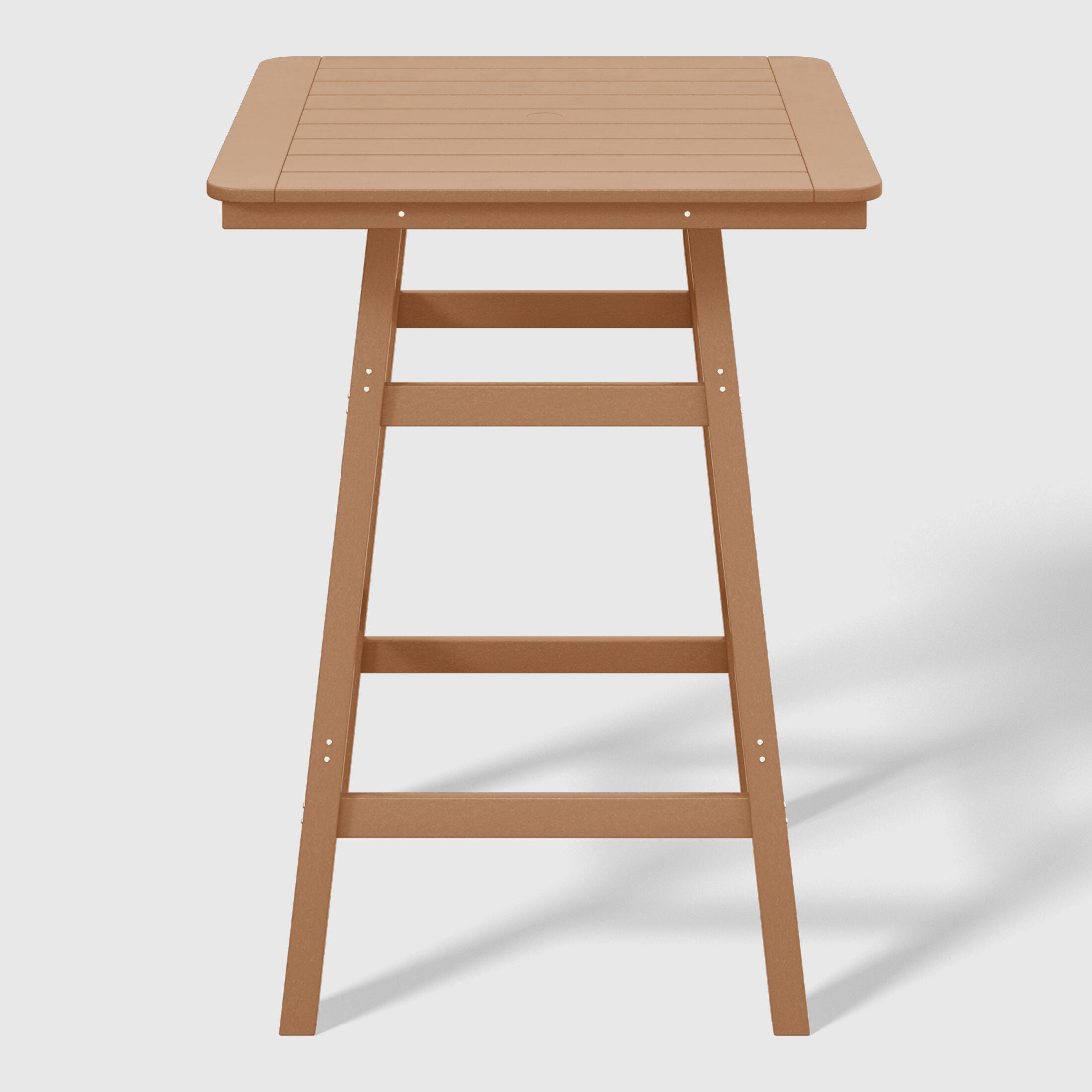 Westin Furniture Otto Outdoor Square Bar Table and 4 Bar Stools, Teak, large