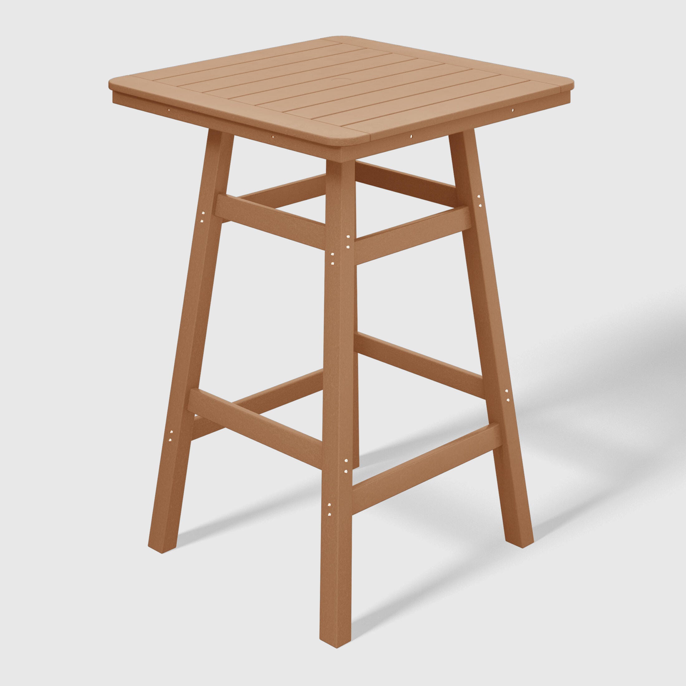 Westin Furniture Otto Outdoor Square Bar Table and 4 Bar Stools, Teak, large