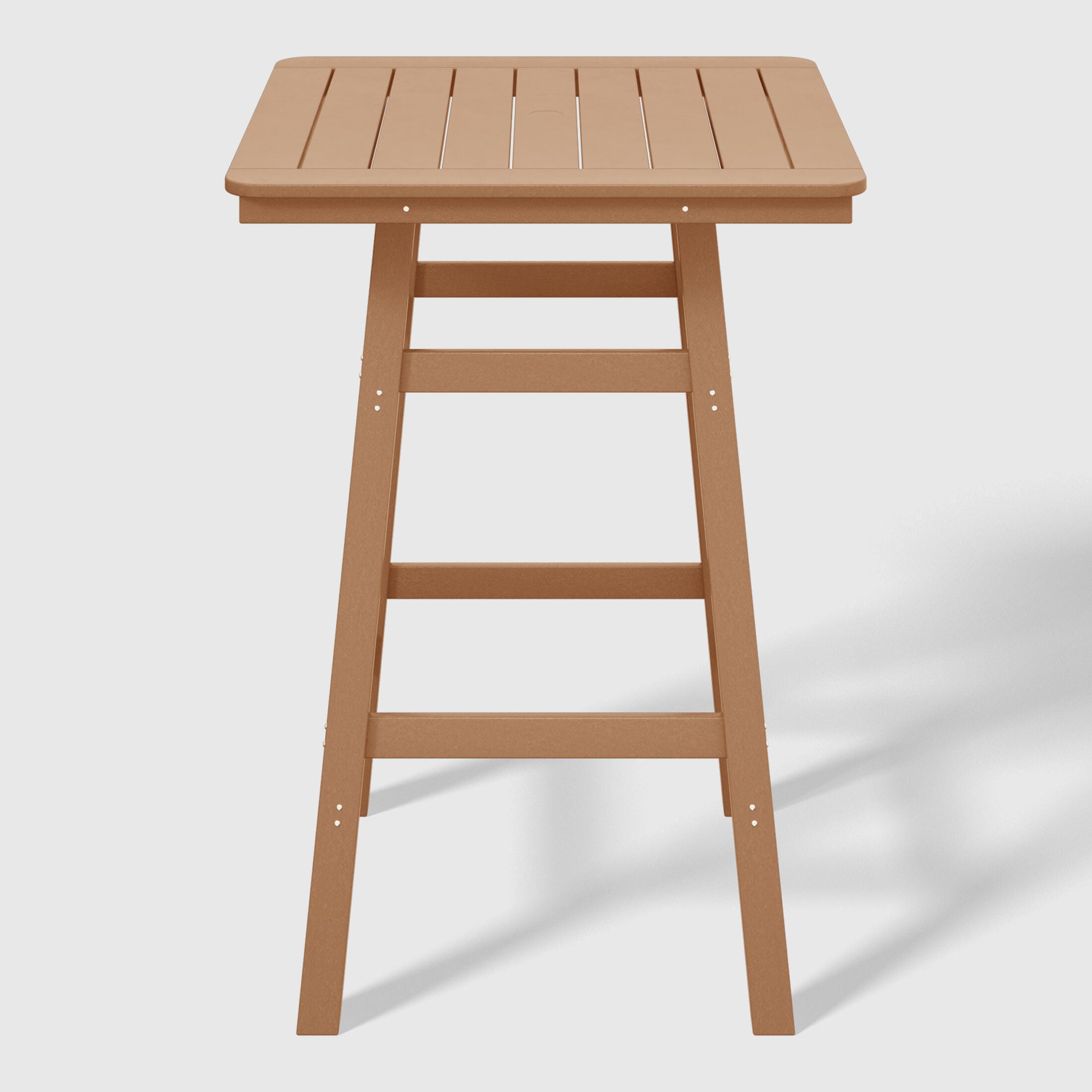 Westin Furniture Otto Outdoor Square Bar Table and 4 Bar Stools, Teak, large