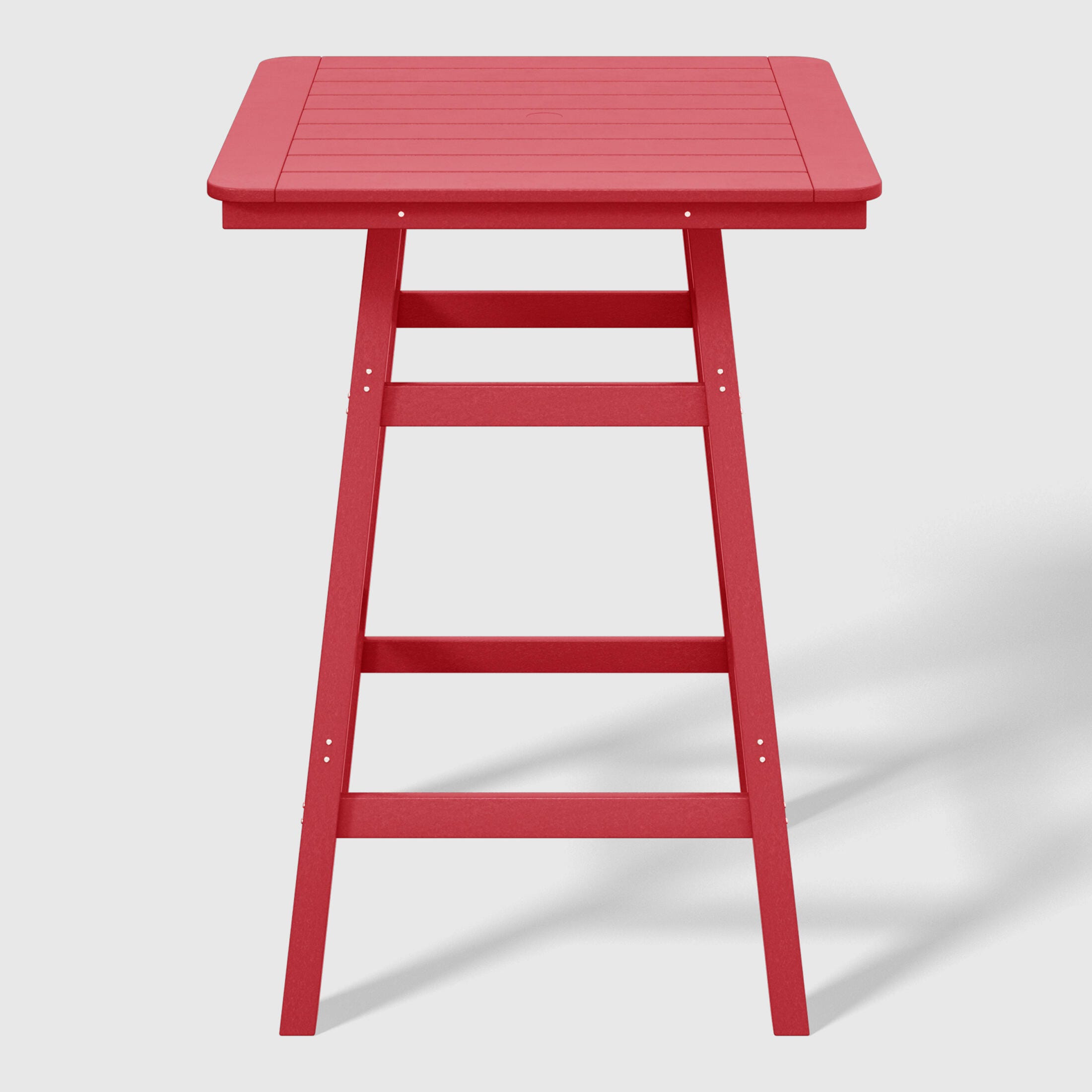 Westin Furniture Otto Outdoor Square Bar Table and 4 Bar Stools, Red, large