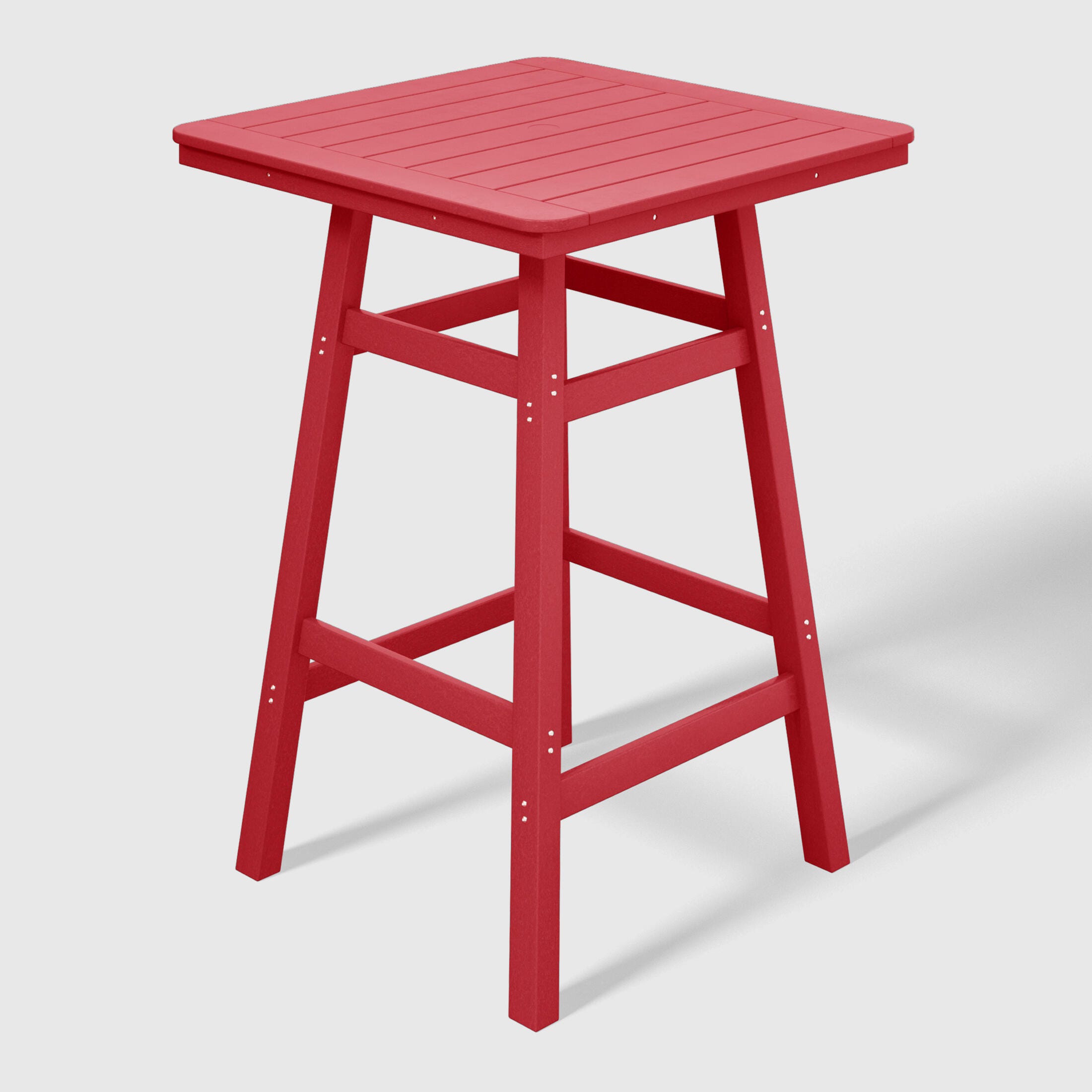 Westin Furniture Otto Outdoor Square Bar Table and 4 Bar Stools, Red, large
