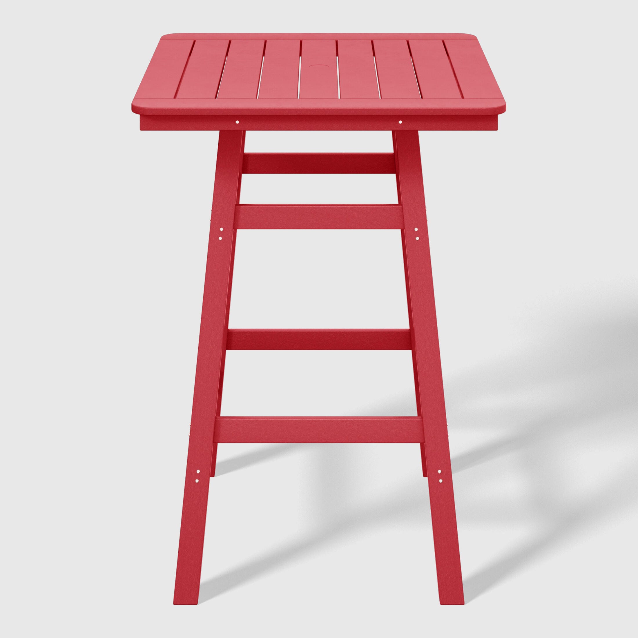 Westin Furniture Otto Outdoor Square Bar Table and 4 Bar Stools, Red, large