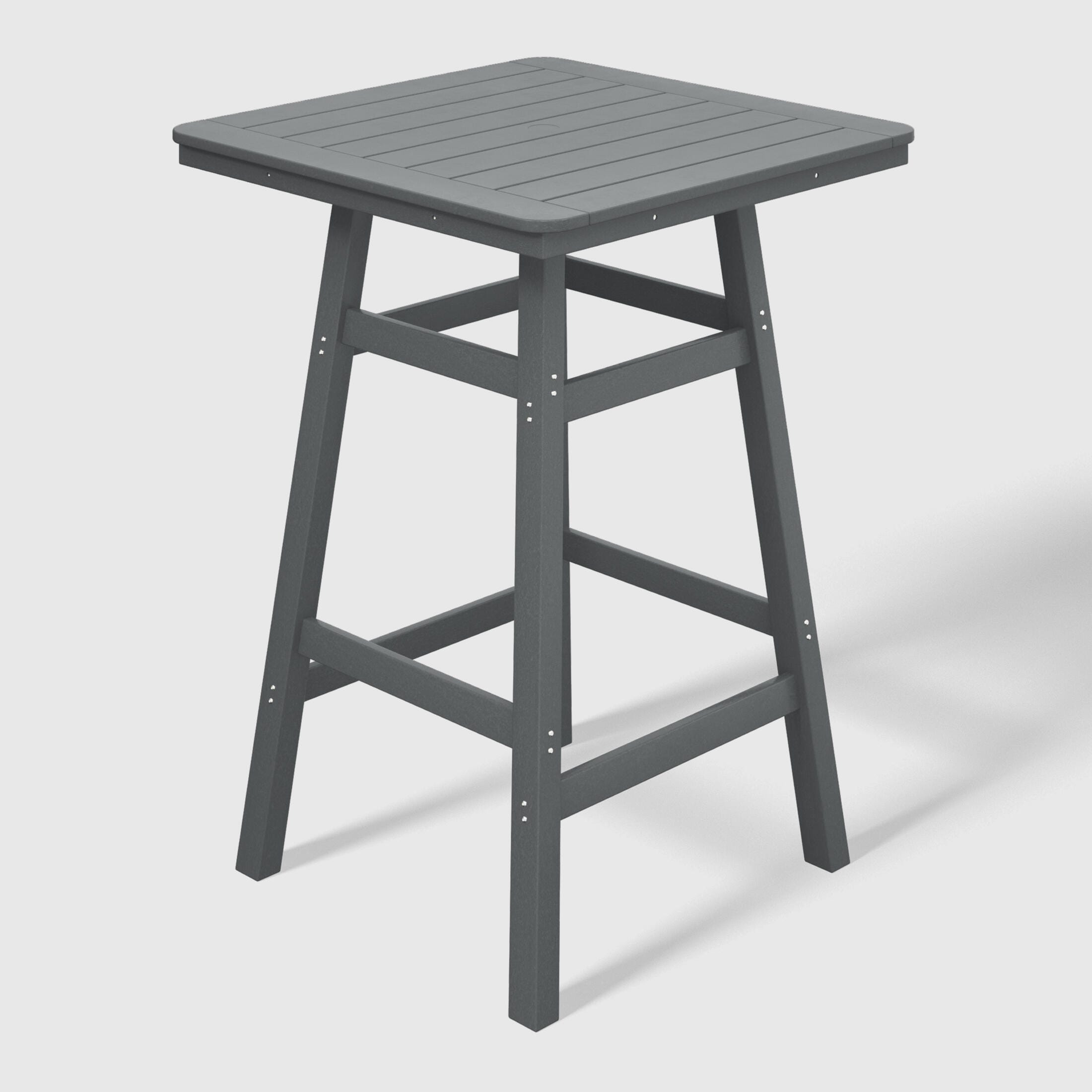 Westin Furniture Otto Outdoor Square Bar Table and 4 Bar Stools, Gray, large