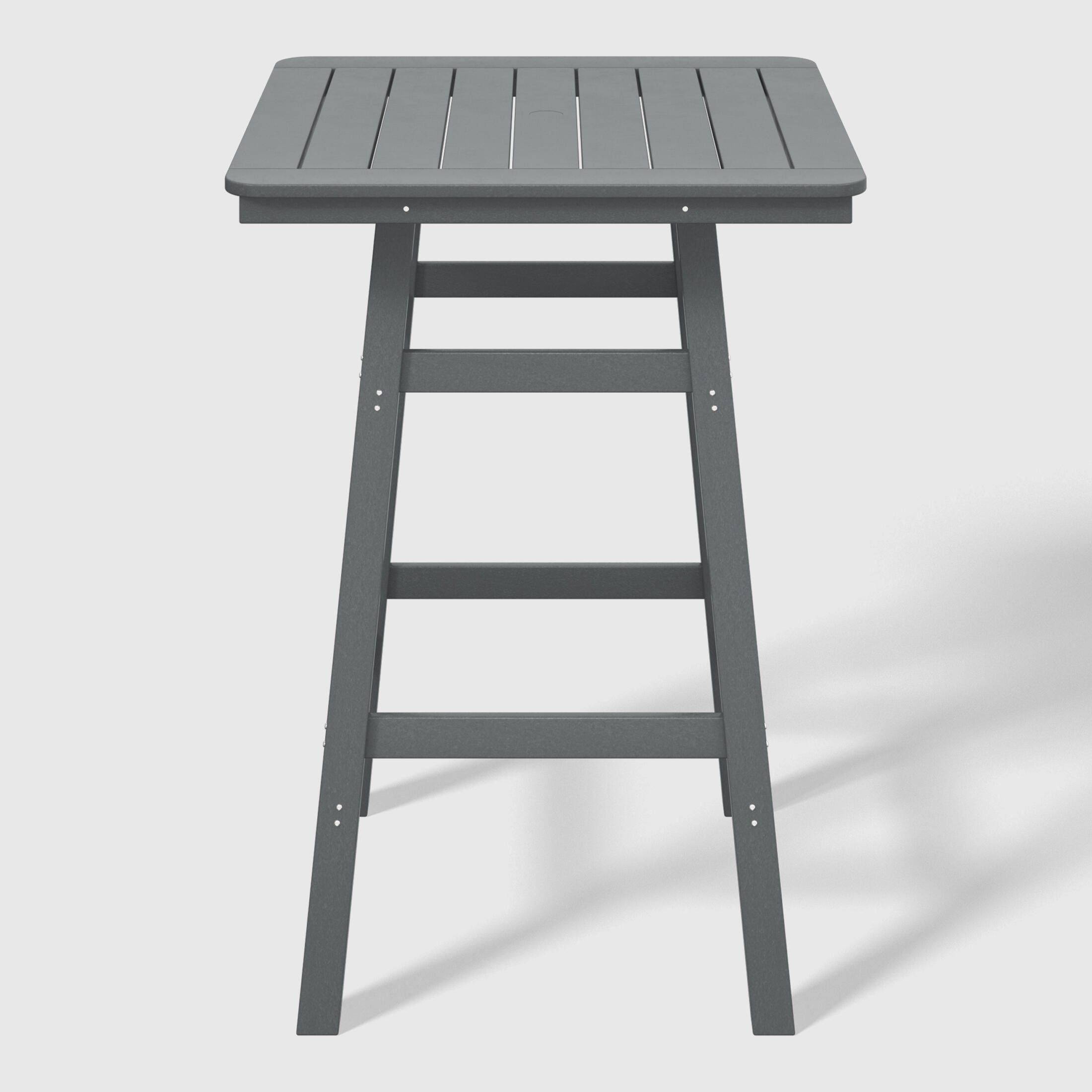 Westin Furniture Otto Outdoor Square Bar Table and 4 Bar Stools, Gray, large