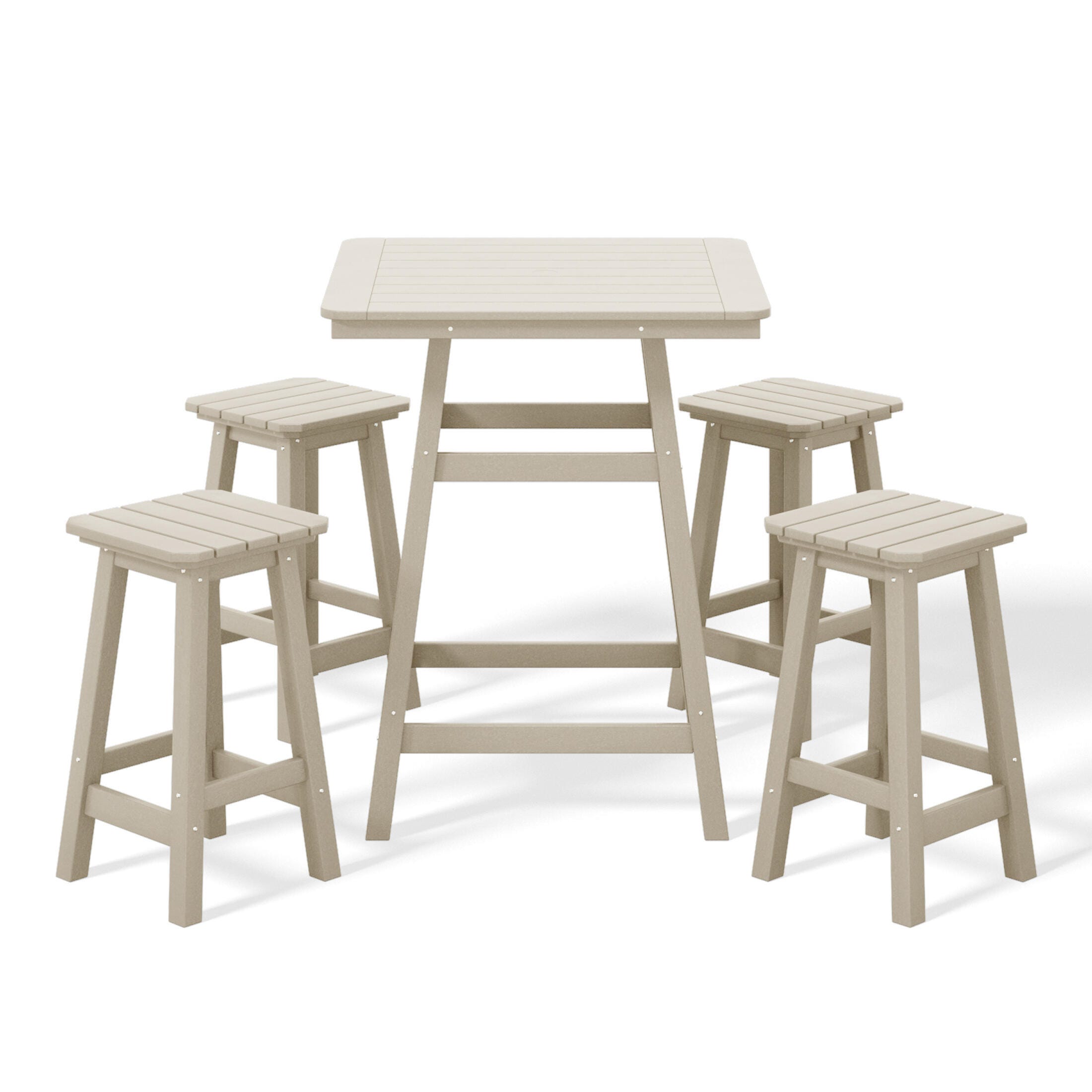 Westin Furniture Otto Outdoor Counter Height Bar Table and 4 Bar Stools, Sand, large