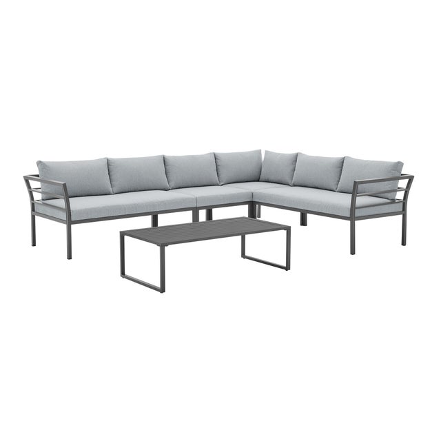 Manhattan Comfort Sunnyside 5-Piece Outdoor Conversation Set With Coffee Table