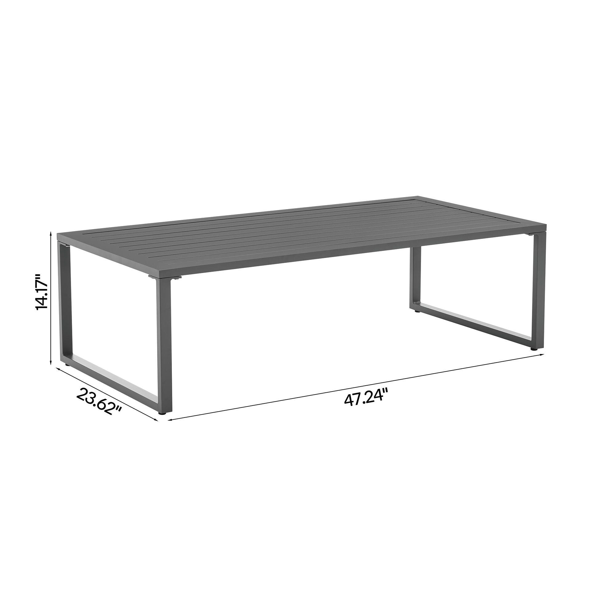 Manhattan Comfort Sunnyside 5-Piece Outdoor Conversation Set With Coffee Table, Gray, large