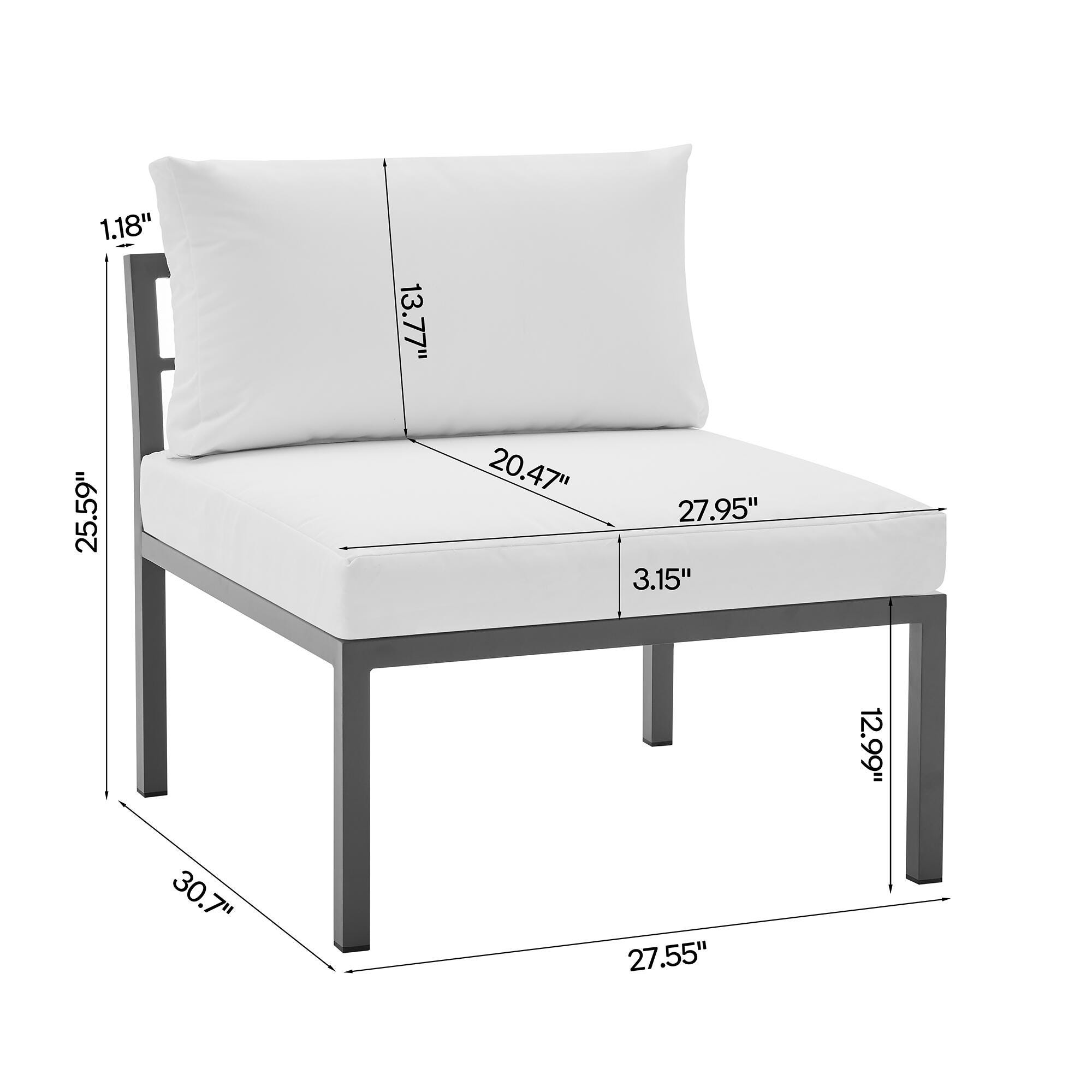 Manhattan Comfort Sunnyside 5-Piece Outdoor Conversation Set With Coffee Table, White, large