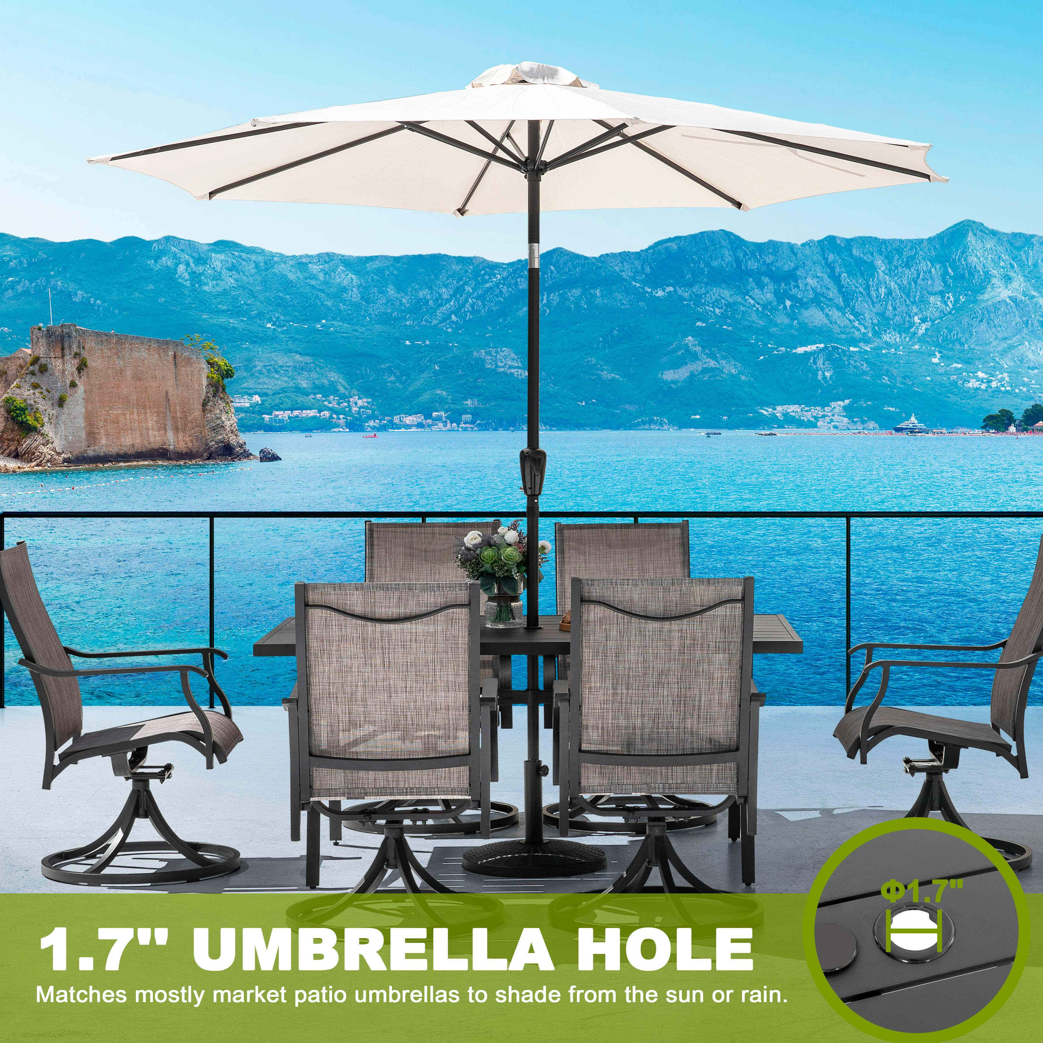 Nuu Garden Outdoor Dining Table and 6 Chairs, , large