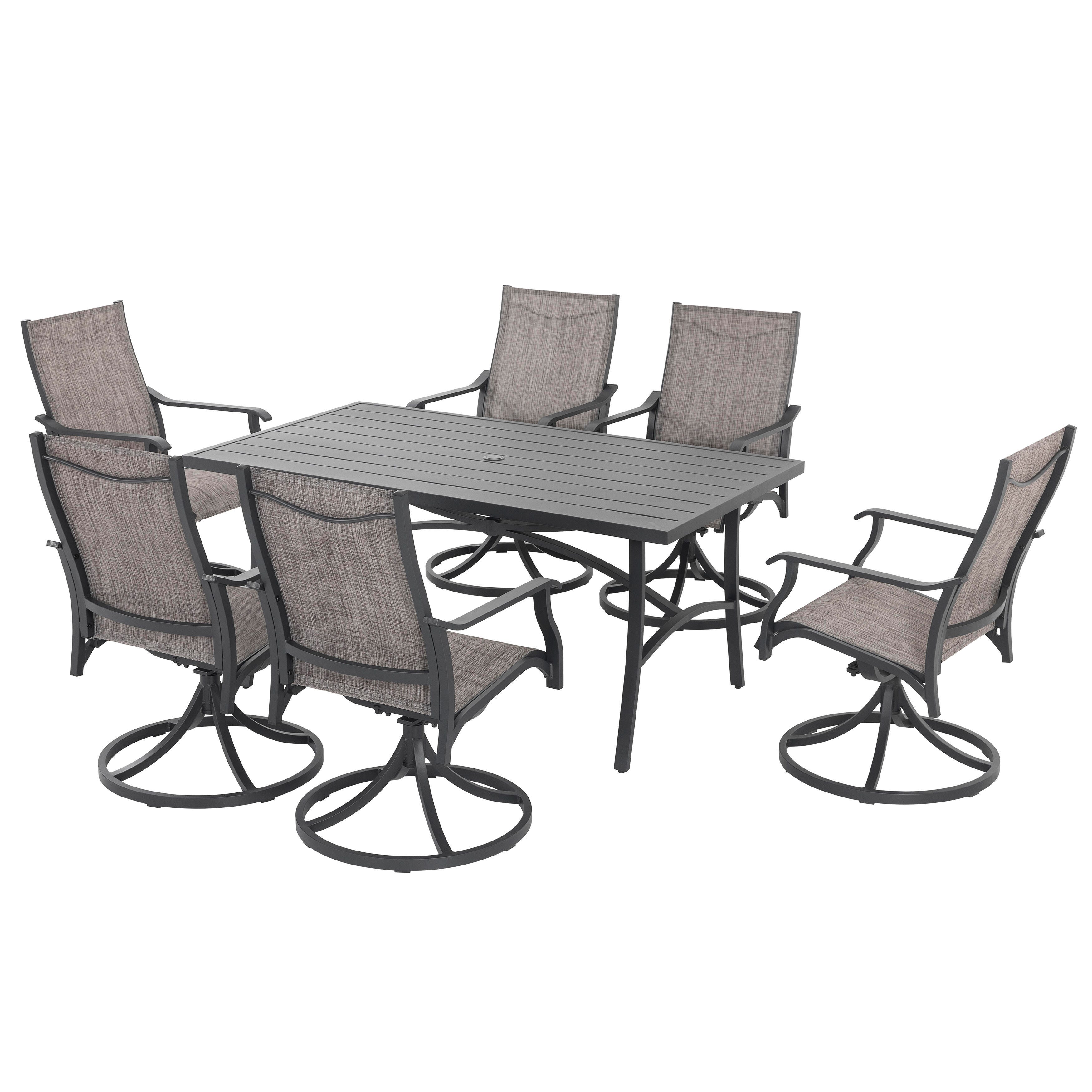 Nuu Garden Outdoor Dining Table and 6 Chairs, , large